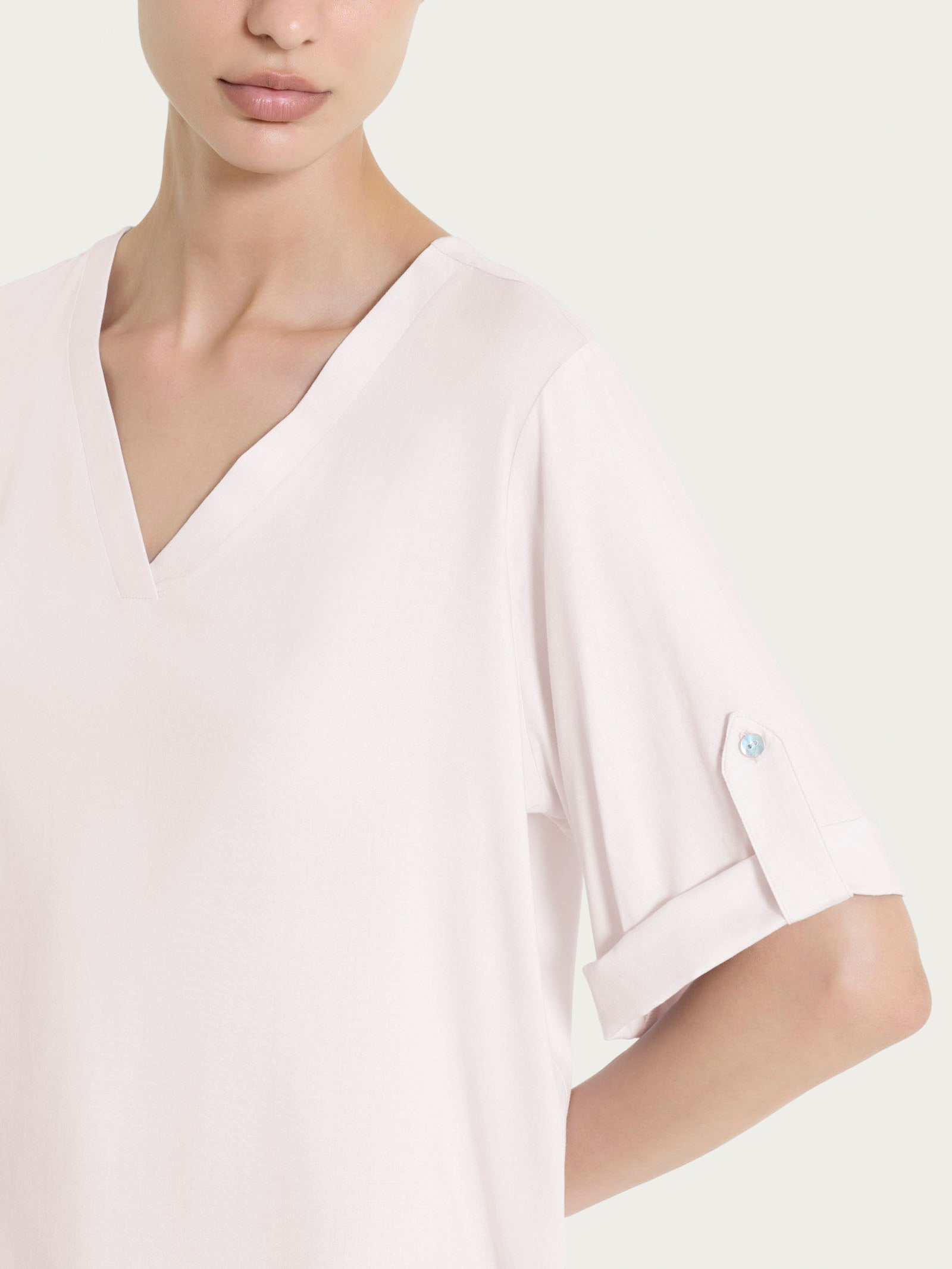 Ragno Viscosa Summer blusa scollo V Hushed Violet viscosa stretch