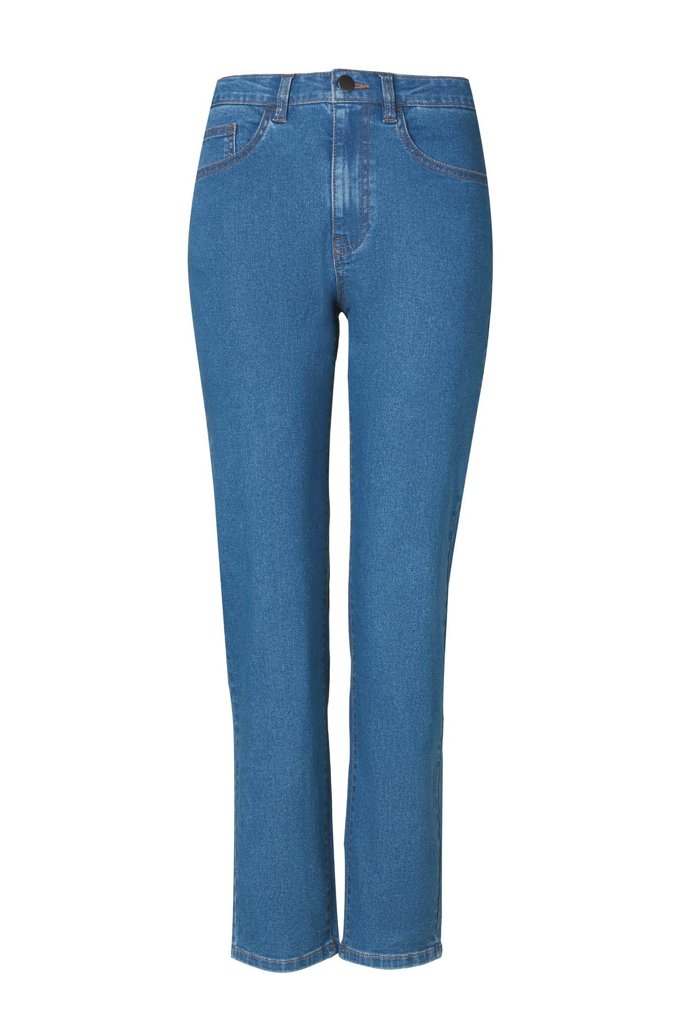 Goldenpoint Straight jeans donna denim bottone zip passanti
