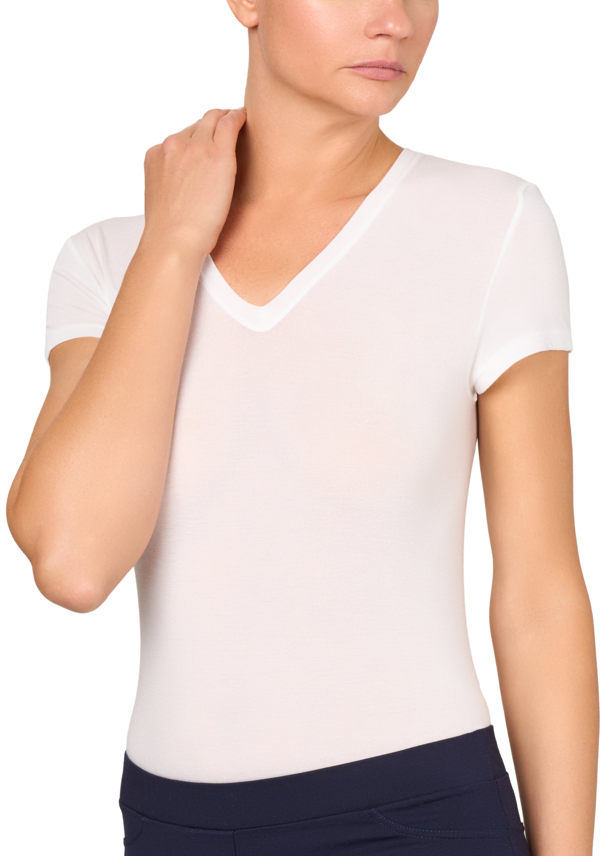 Philippe Matignon Leger Scollo V maglia seta e modal