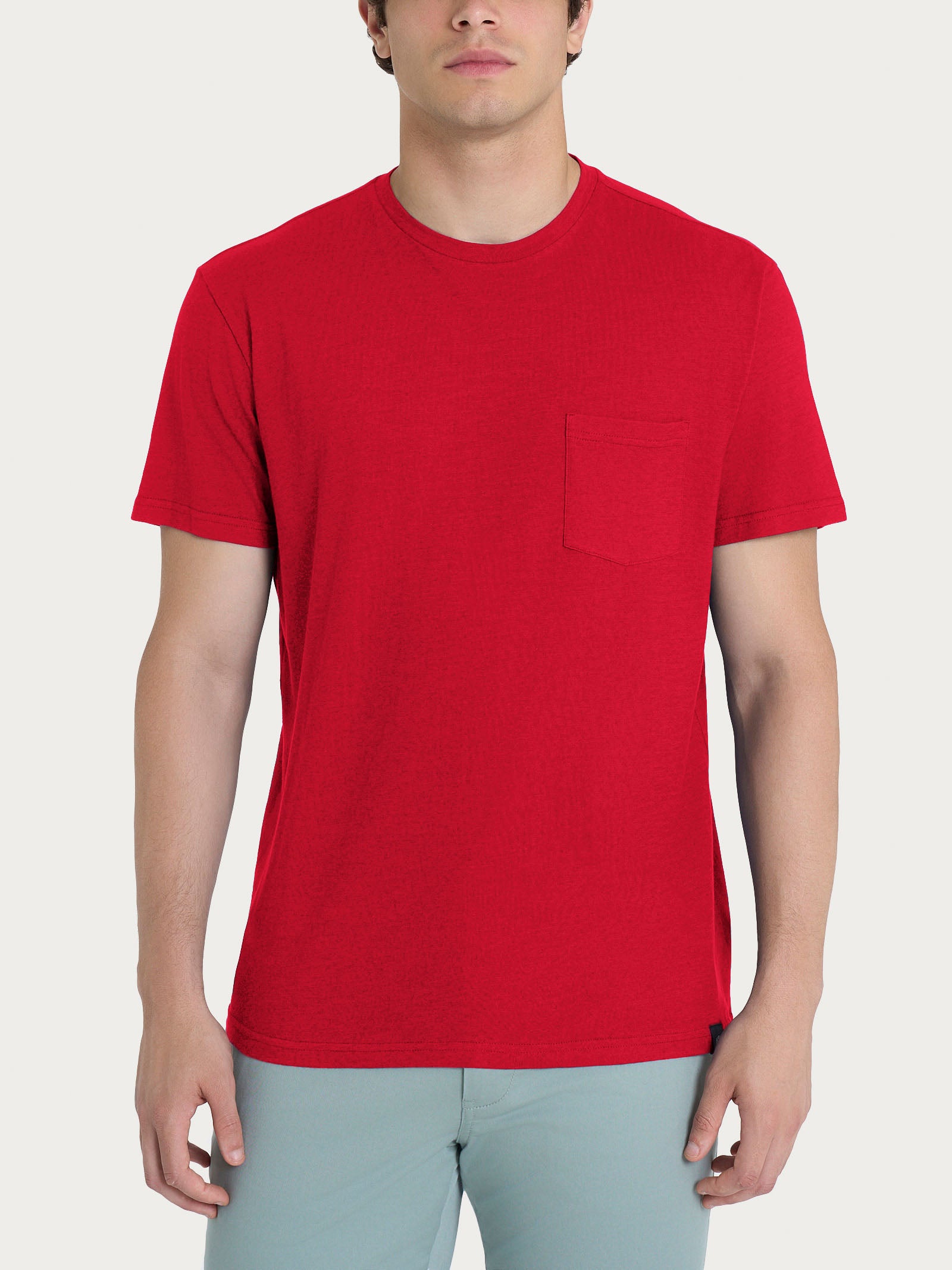 Ragno T-shirt girocollo taschino slub cotone Salsa