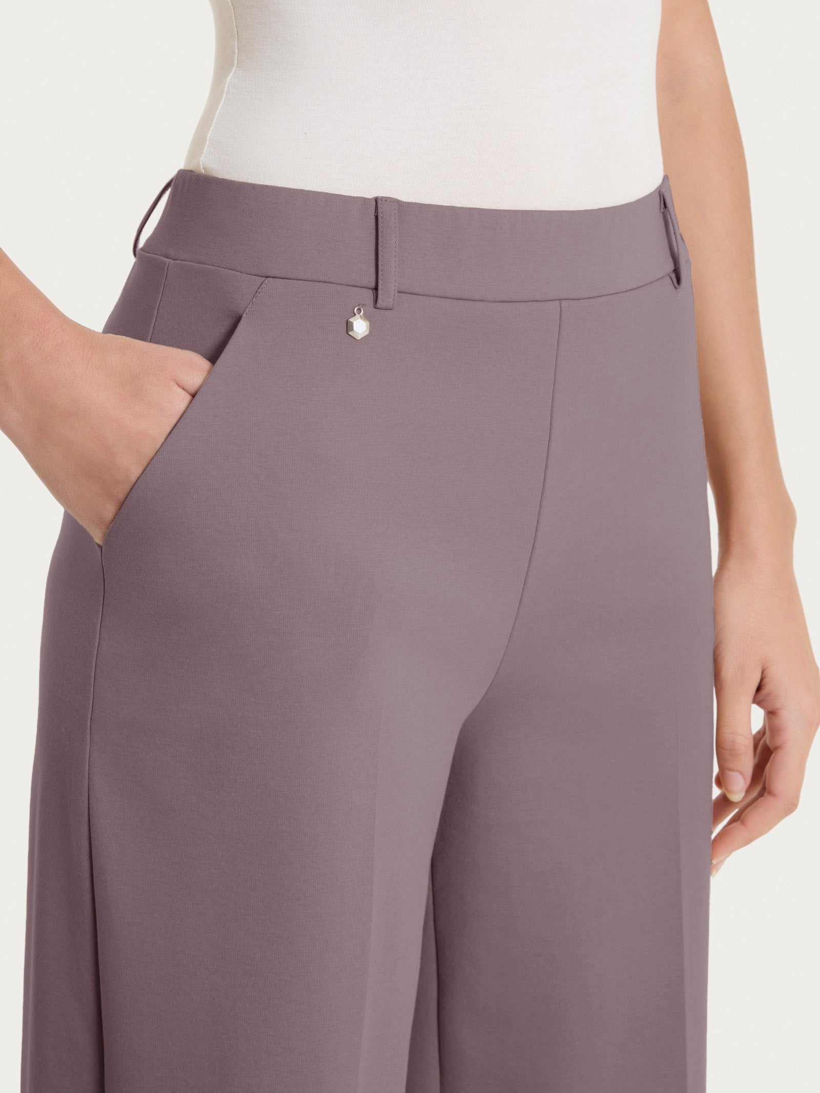 Ragno Compact Light pantalone palazzo Plum Truffle