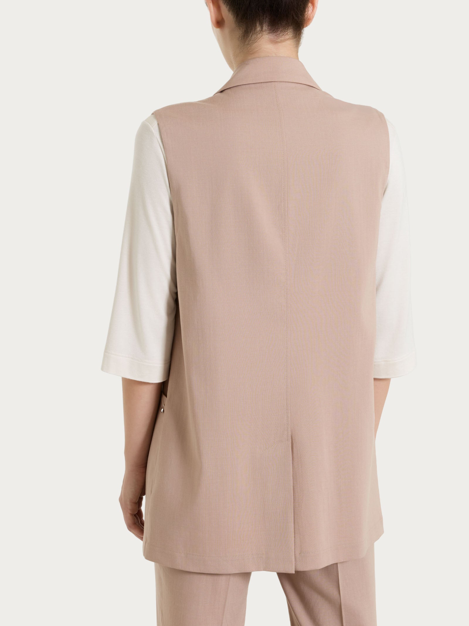 Ragno Super Natural gilet lungo warm taupe tencel