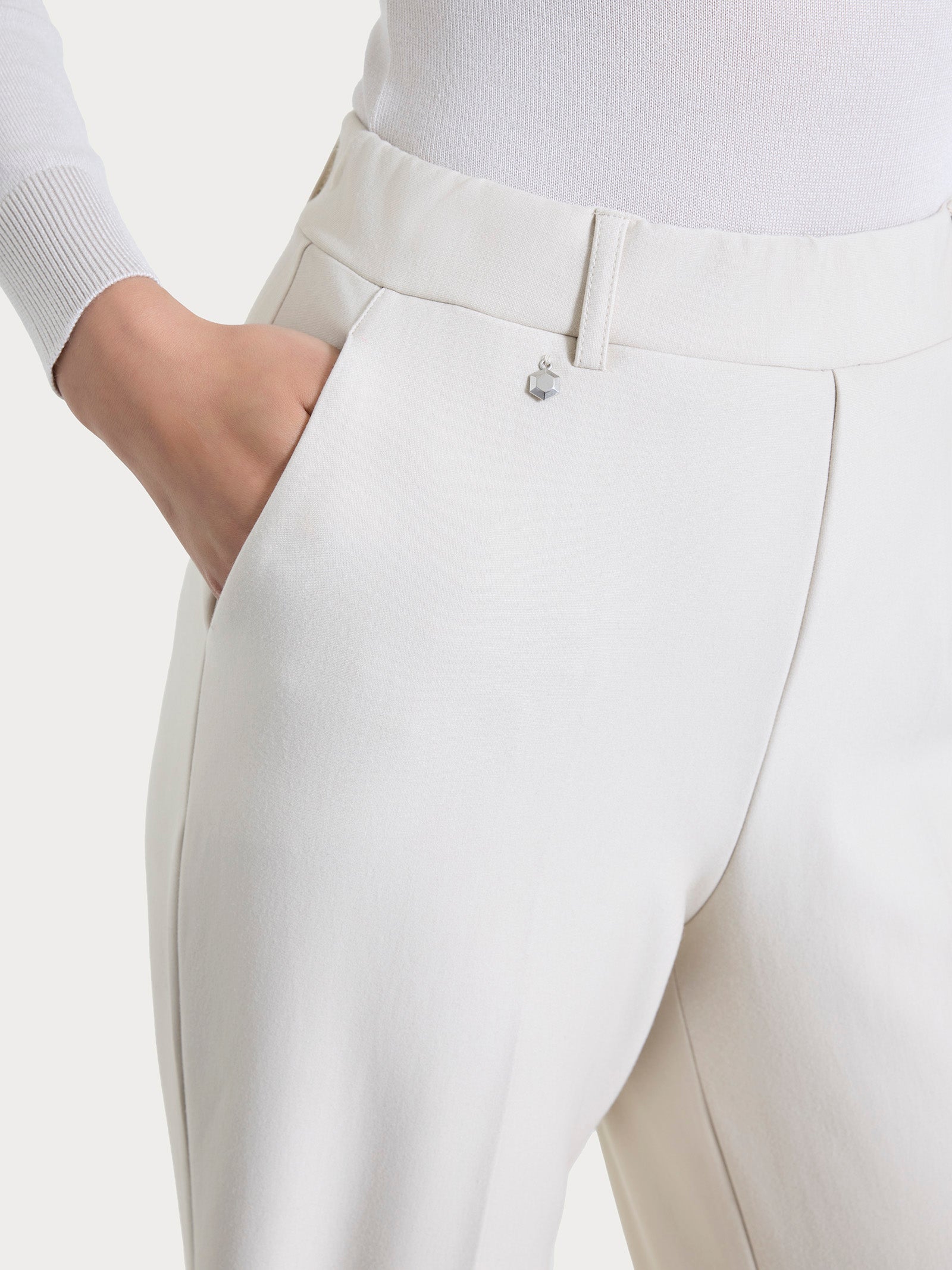 Ragno Compact pantalone ampio bianco Champignon leggero