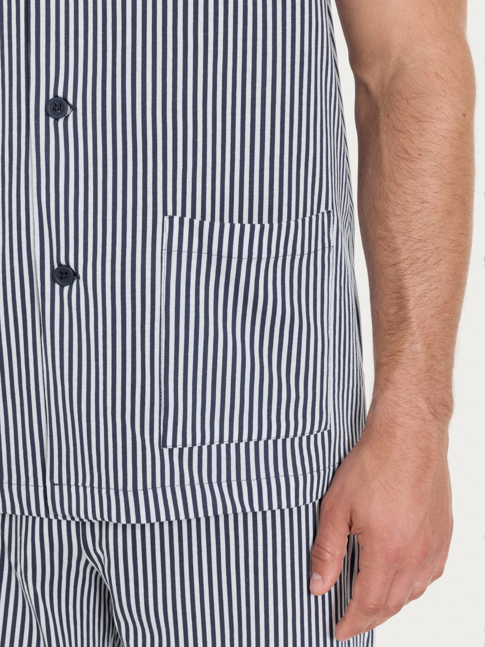 Ragno Jersey Cotone Pigiama corto aperto righe bianco