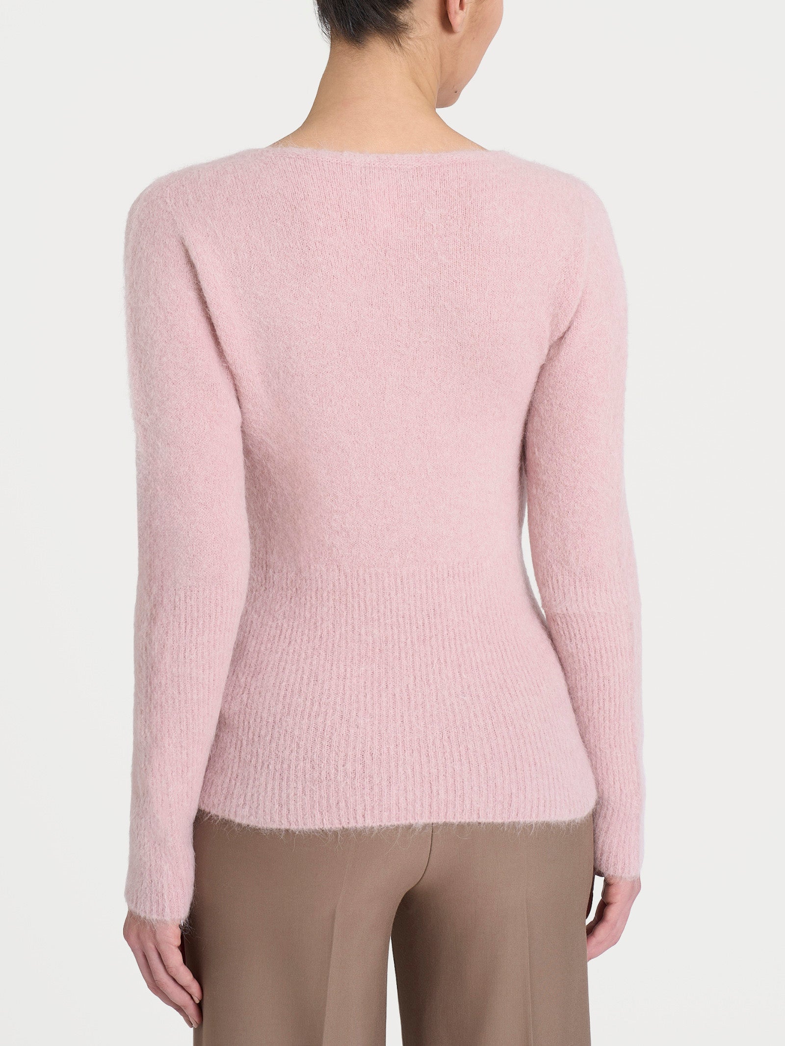 Ragno Maglia Scollo Madonna Alpaca Rosa Cameo Rose