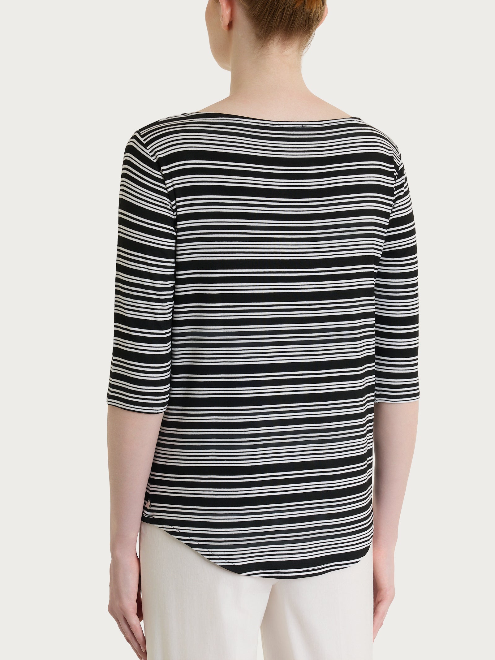 Ragno Viscosa Summer maglietta righe barchetta nera