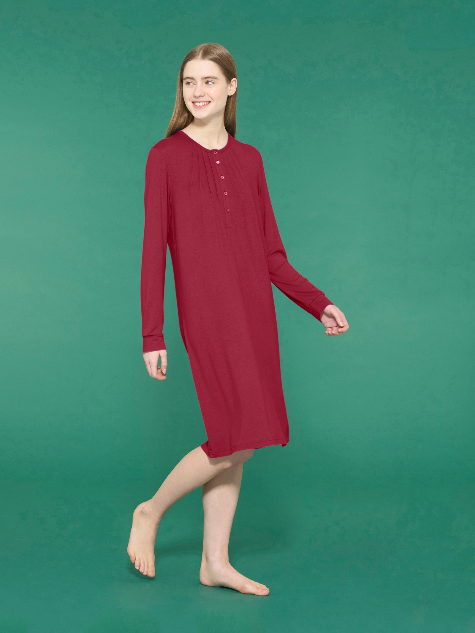 Ragno camicia da notte lunga micromodal Tibetan Red serafino