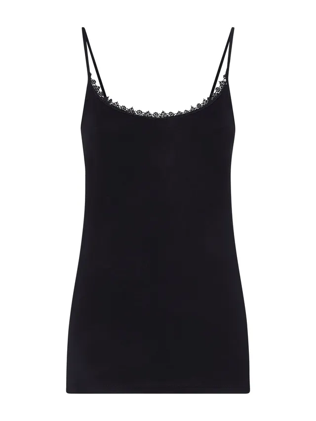 Ragno Puro Cotone Top Nero macramè cotone
