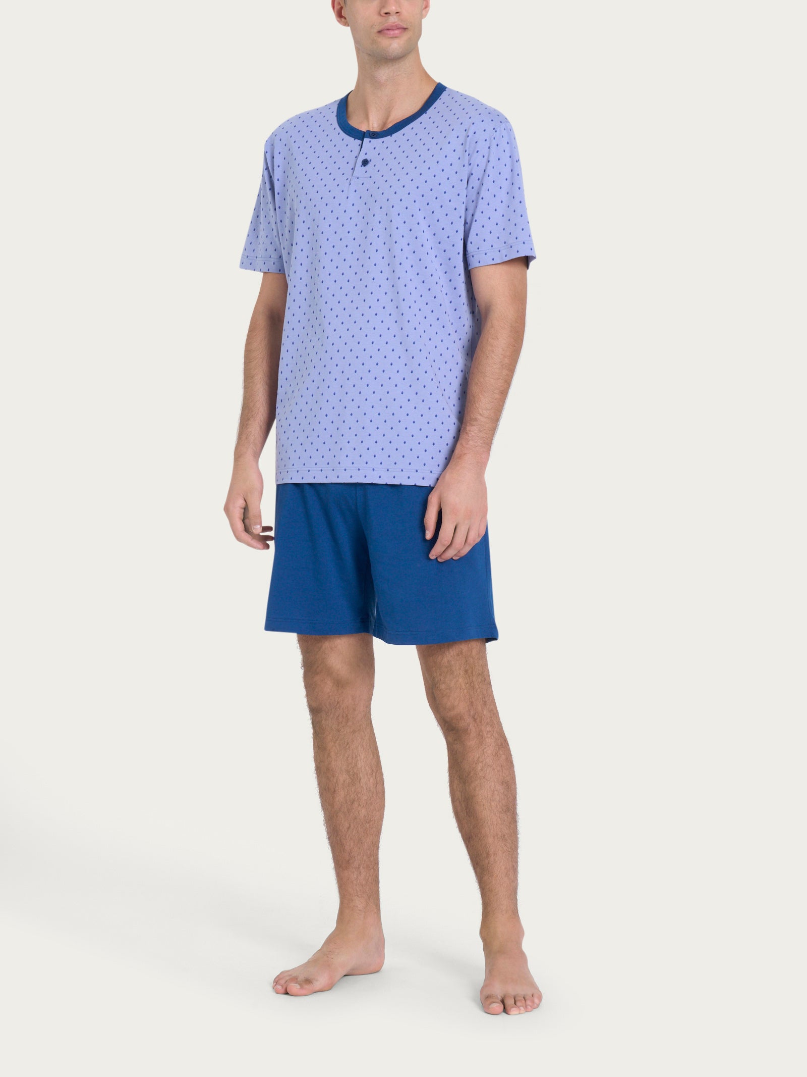 Ragno Sport pigiama corto uomo viola cotone geometrico
