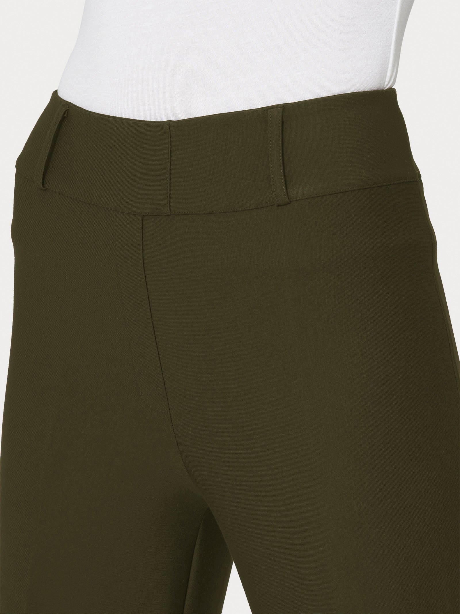Ragno Compact pantalone carota Dark Olive tapered cropped