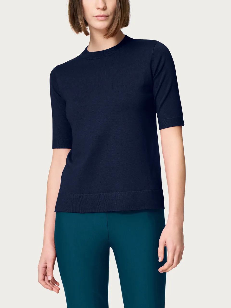 Ragno Four Seasons Maglione Girocollo Blu in viscosa