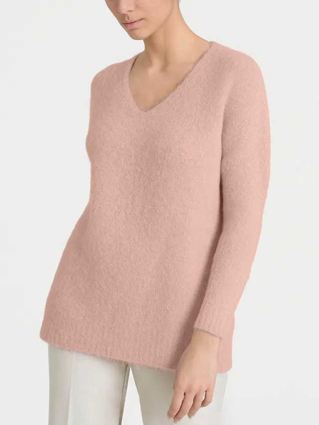 Ragno Merino Soft maglia scollo a V cameo rose alpaca