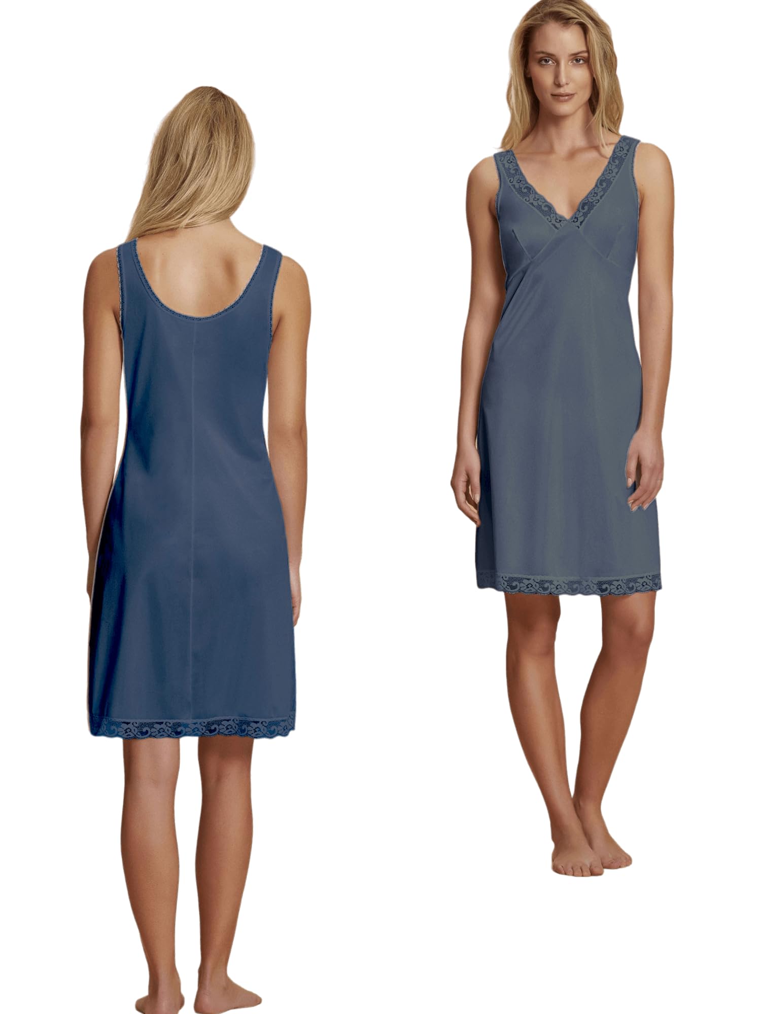Lady C sottoveste lunga donna classica pizzo elegante