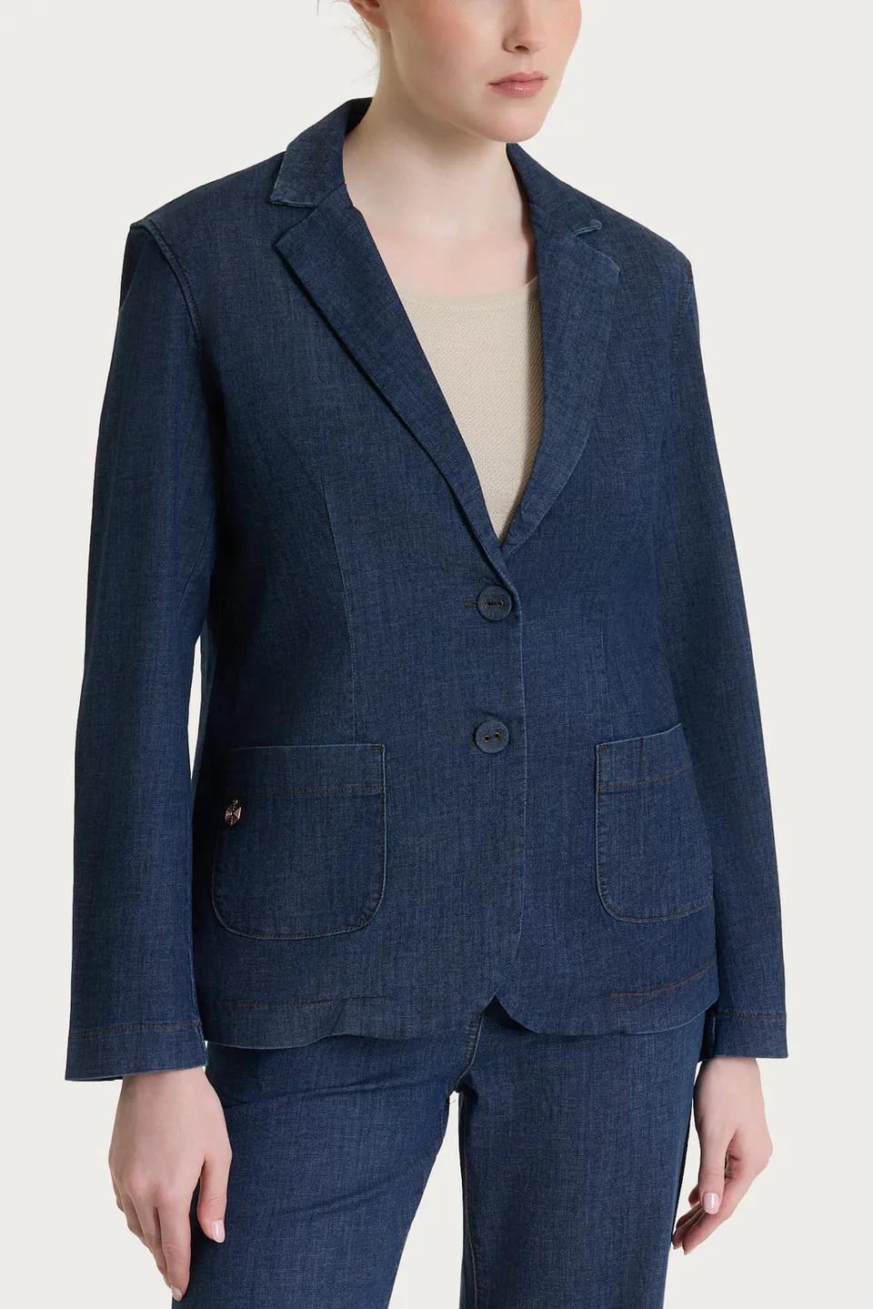 Ragno Super Denim giacca due bottoni jeans denim leggero
