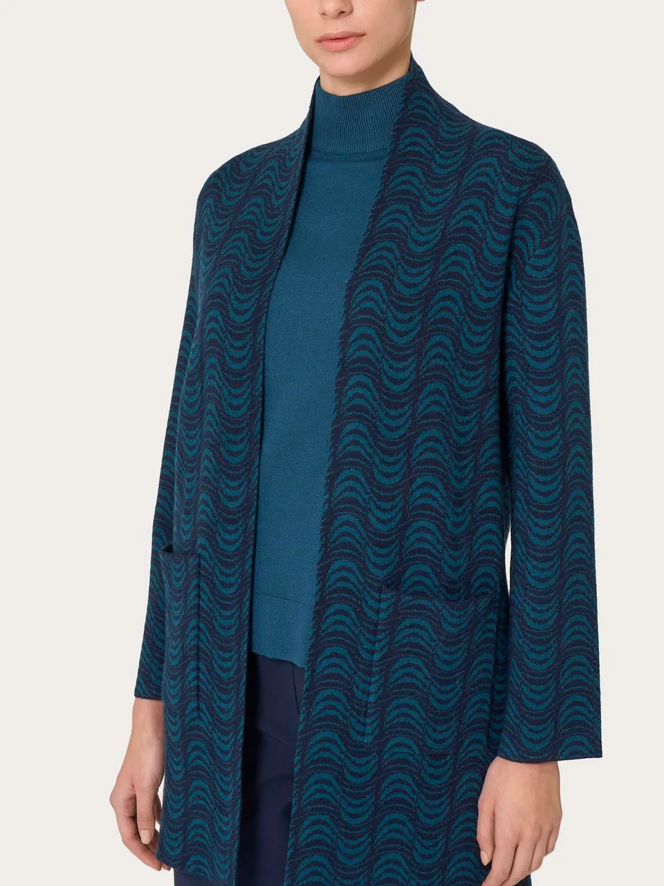 Ragno Four Seasons cardigan lungo Reflecting Pond viscosa