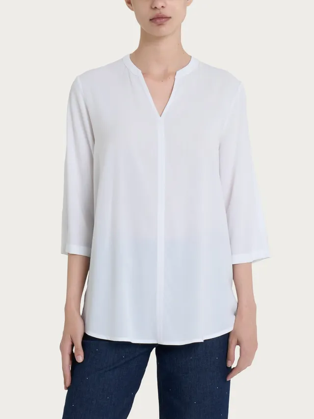 Ragno Ecoseta Blusa Coreana Bianco Manica 3/4