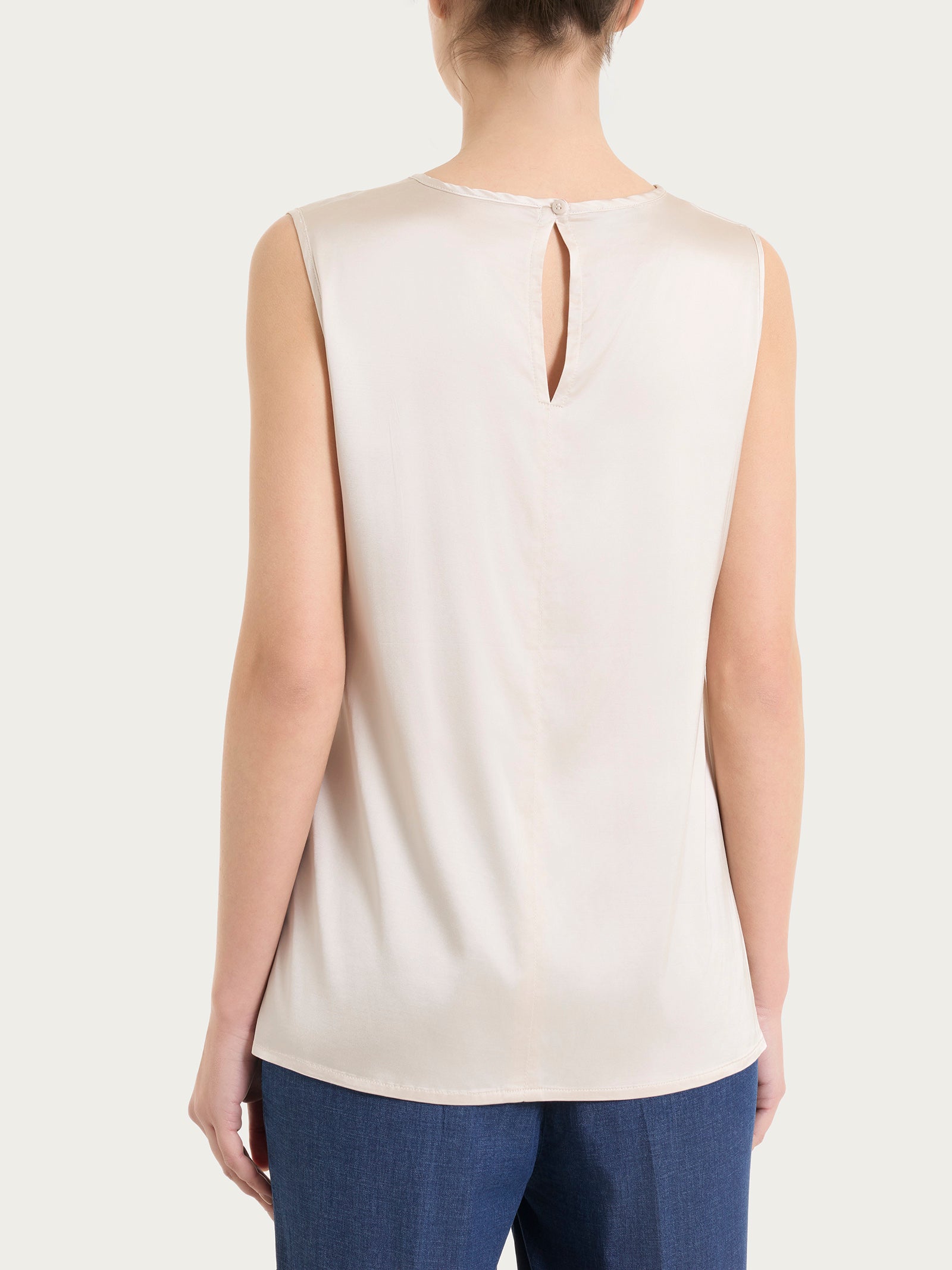 Ragno Stretch Satin top spalla larga champignon fluido