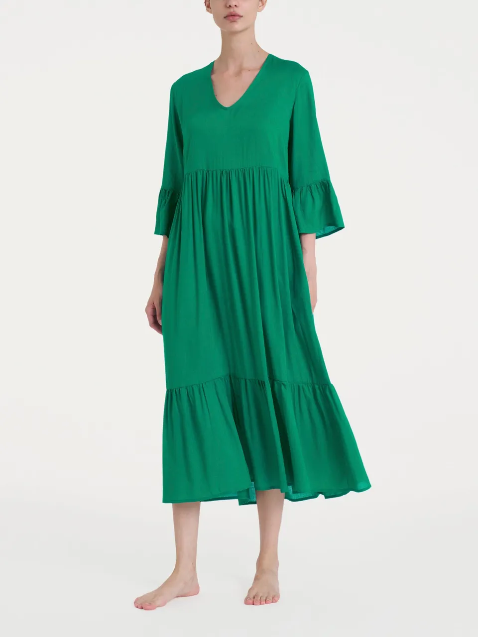 Ragno EcoSeta Abito Lungo Donna Bayou con Balze