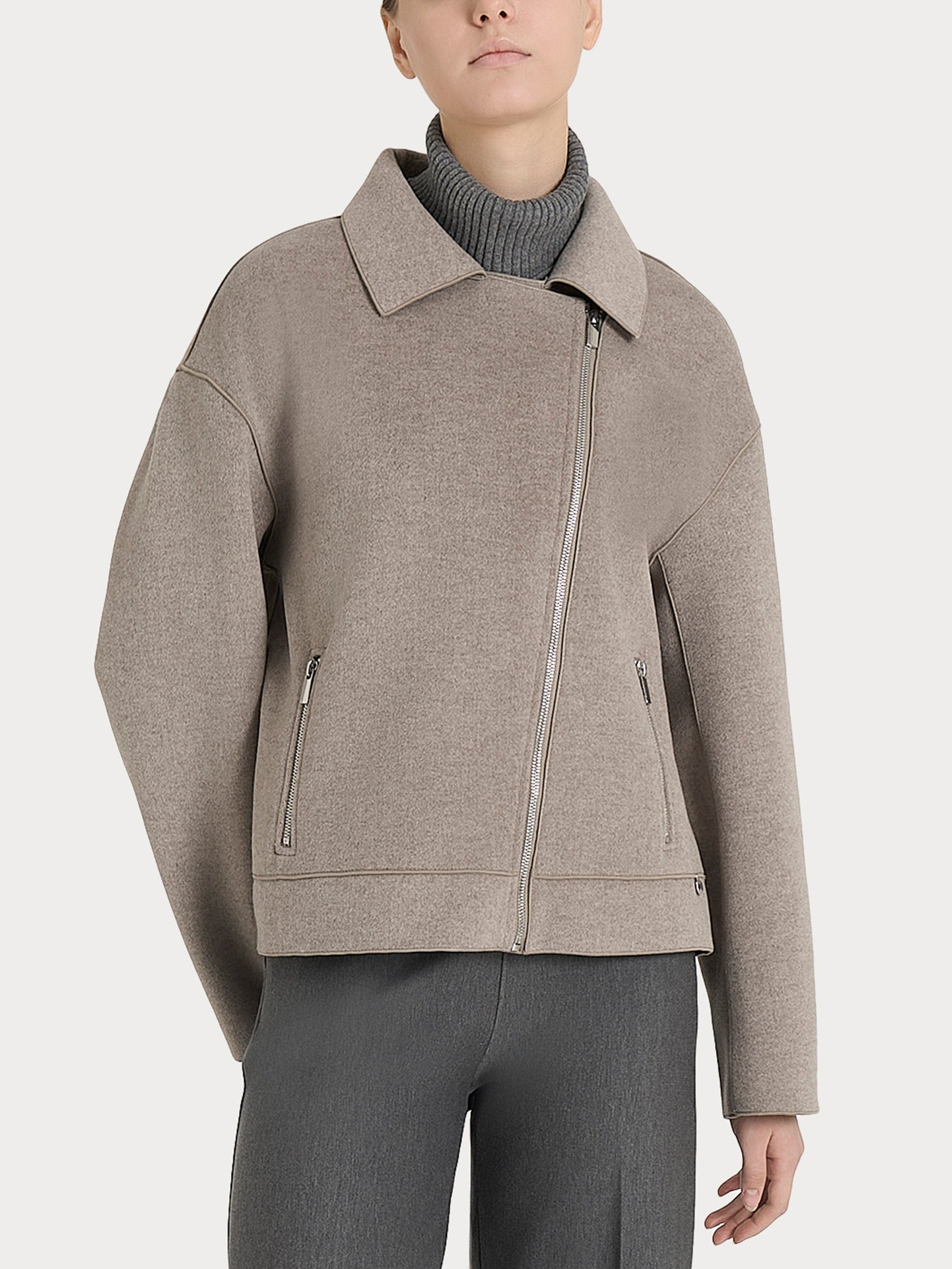 Ragno Vegan Wool Giacca Chiodo Glace Mel Calda