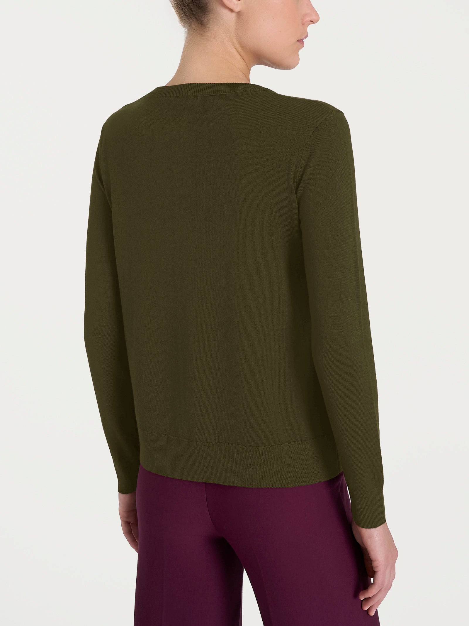 Ragno Four Seasons Cardigan bottoni dark olive viscosa