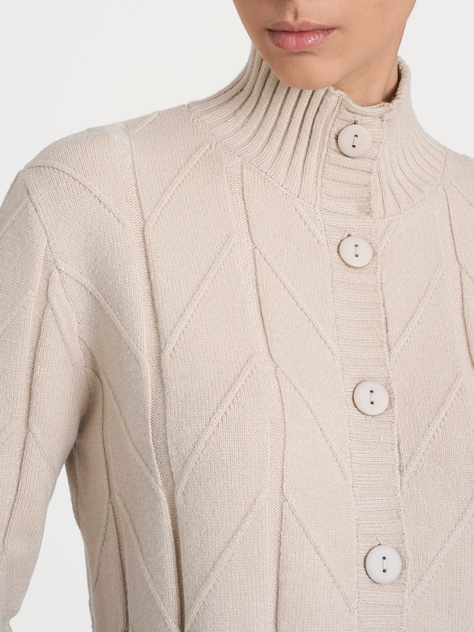 Ragno Super Soft Cardigan Aperto Spiga Champignon boxy