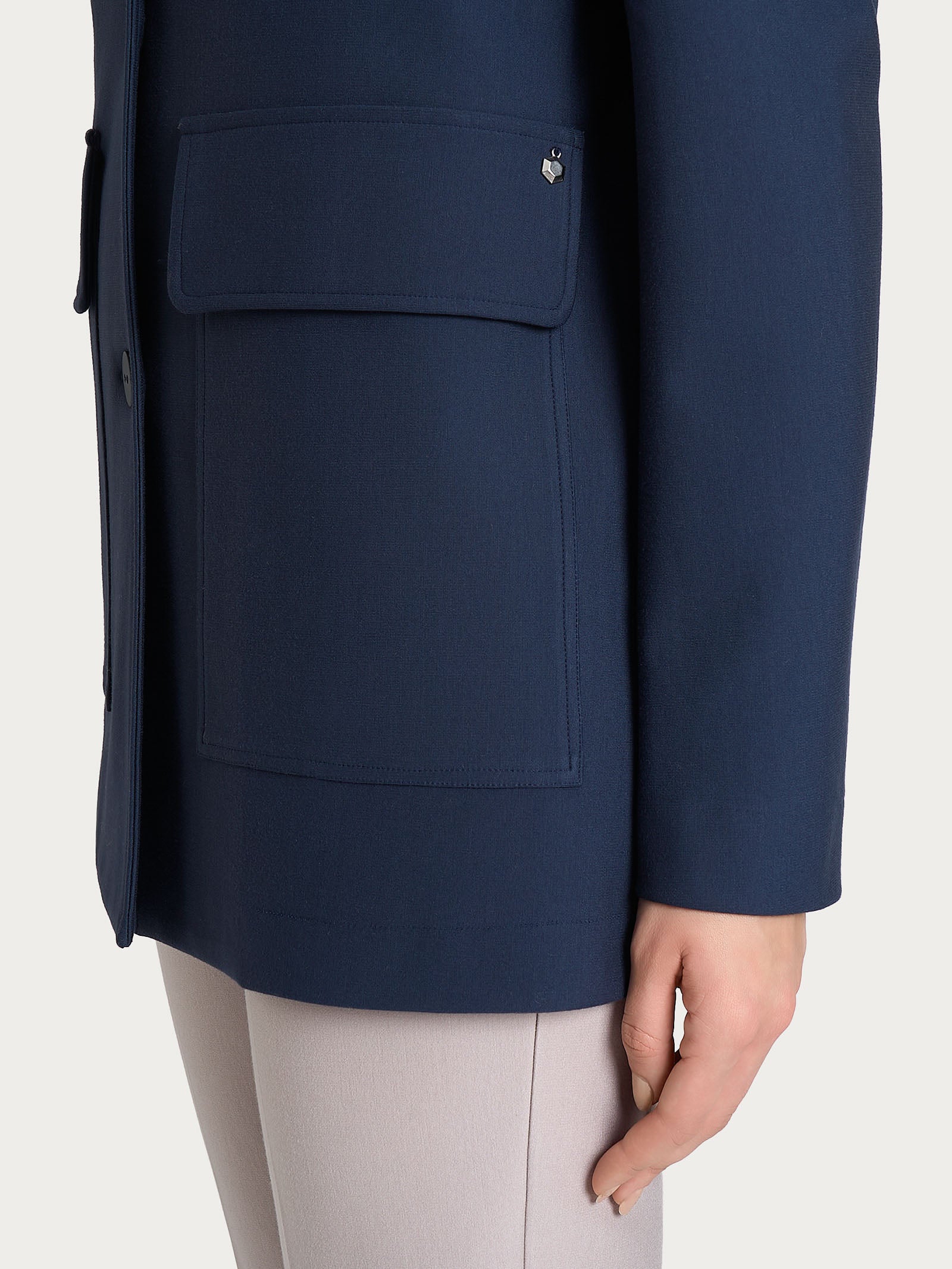 Ragno Compact Cappotto Corto Bottoni cappotto nero elasticizzato