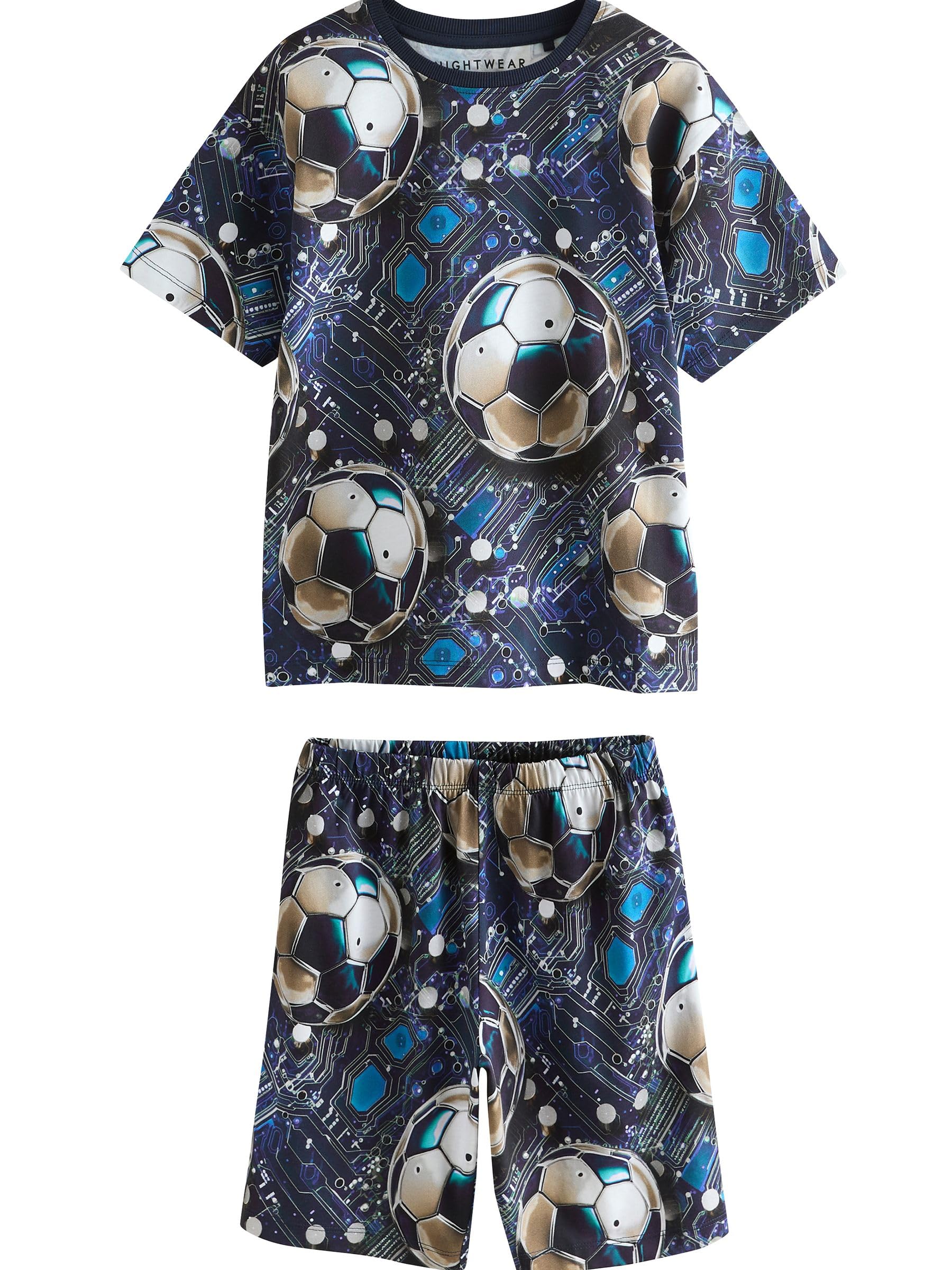 Next bambino 2 pigiami corti cotone 146 calcio