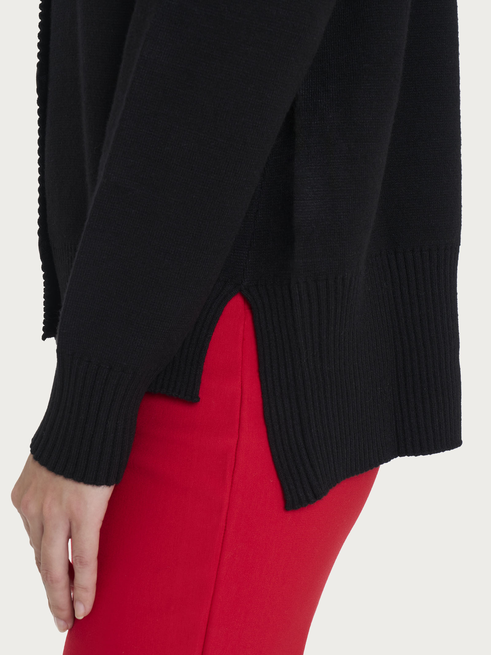 Ragno Super Soft cardigan Nero collo alto con bottoni