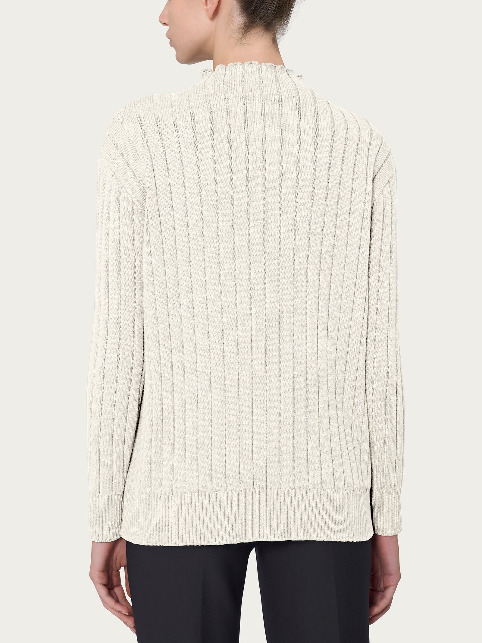 Ragno Four Seasons Lupetto Knit Rib Maglia Avorio calda