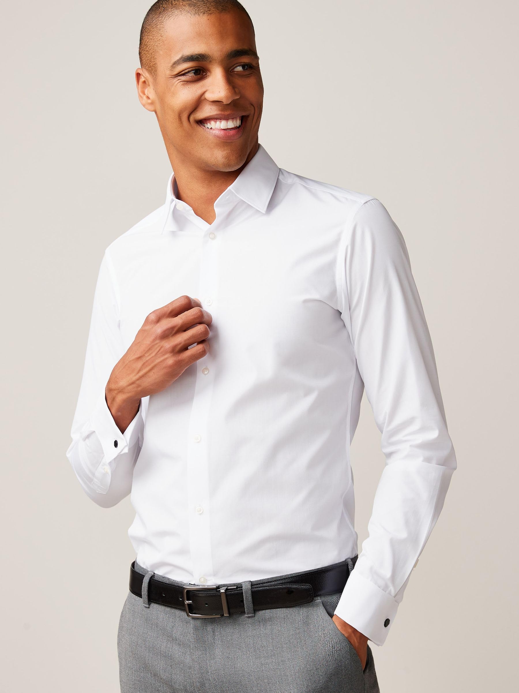 Geo Next camicia easy-care uomo slim taglia 41 nera