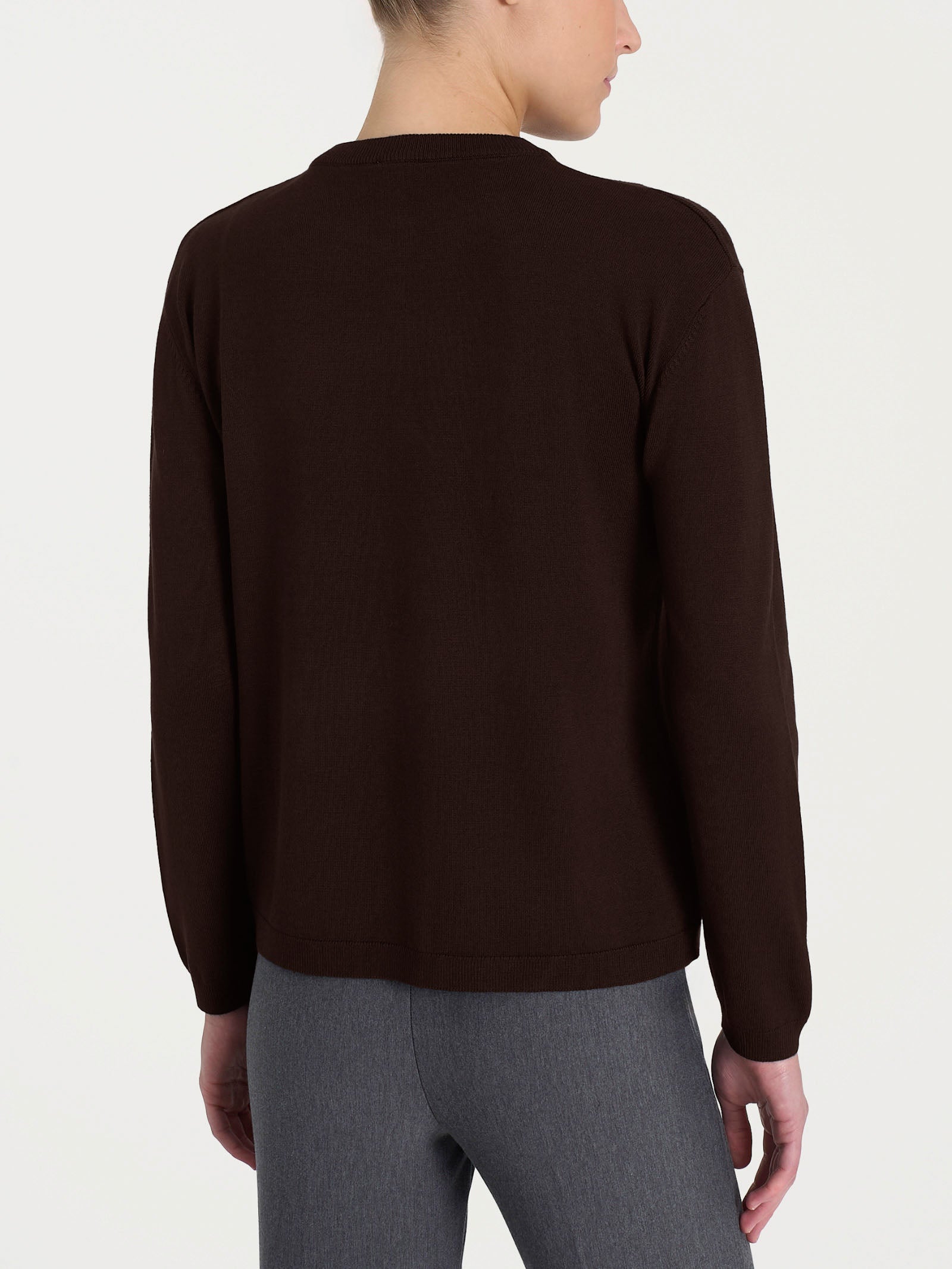 Ragno Four Seasons Cardigan Corto 2 Bottoni Chocolate Misto Viscosa