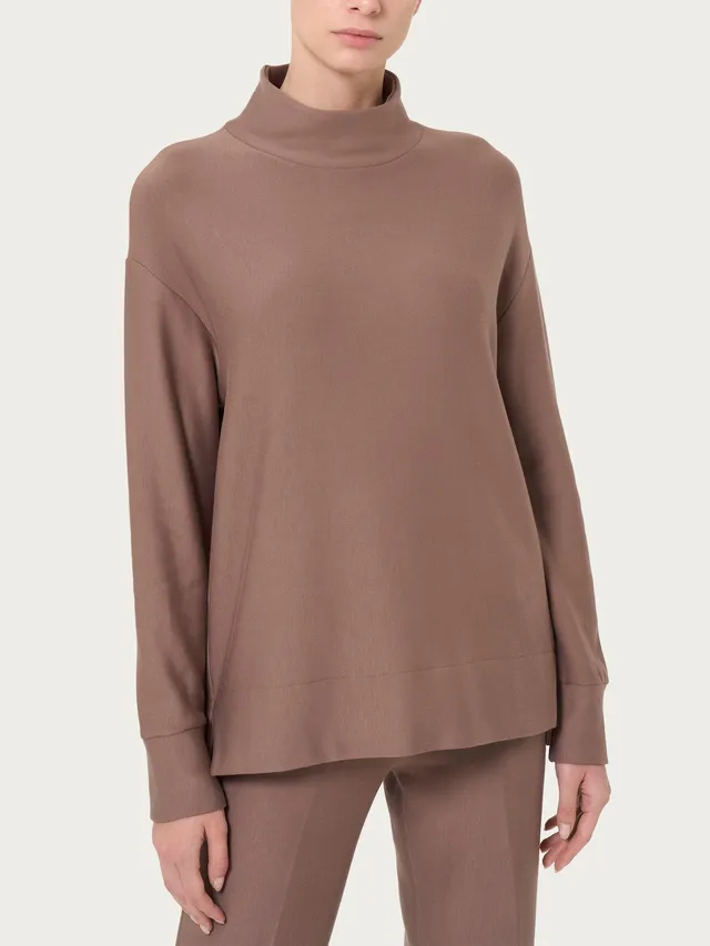 Ragno Comfort felpa collo alto Pine Bark morbida