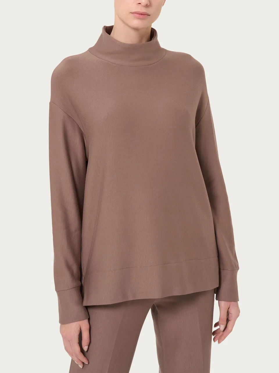 Ragno Comfort felpa collo alto Pine Bark morbida