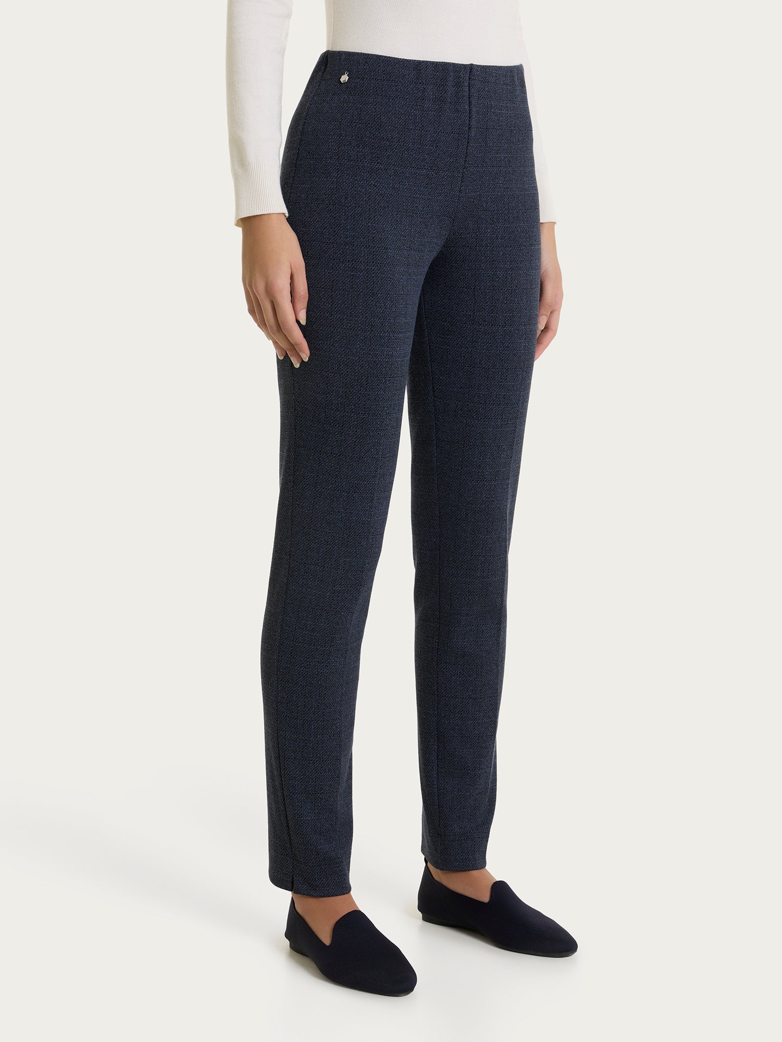 Ragno Jacquard pantalone sigaretta skinny Fant. Bleu