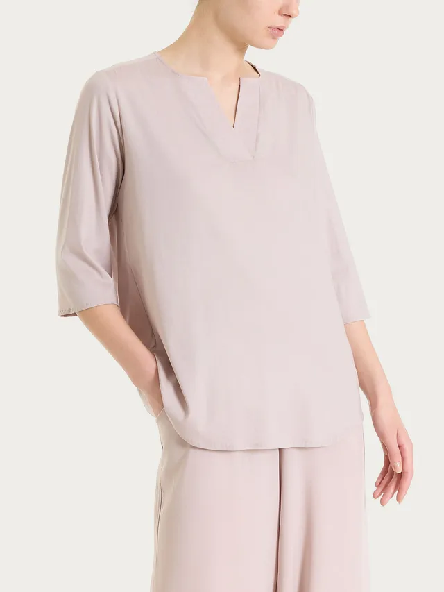 Ragno Voile Stretch Blusa Scollo V Sphinx Manica 3/4