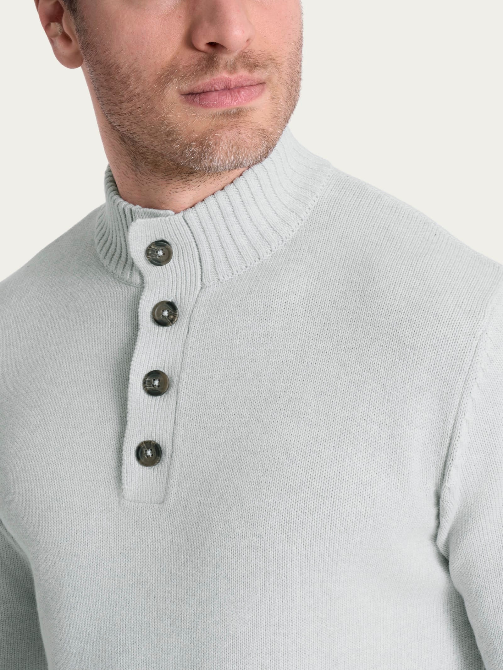 Ragno Winter Cotton Lupetto Zip Bottoni maglia dawn blue mel