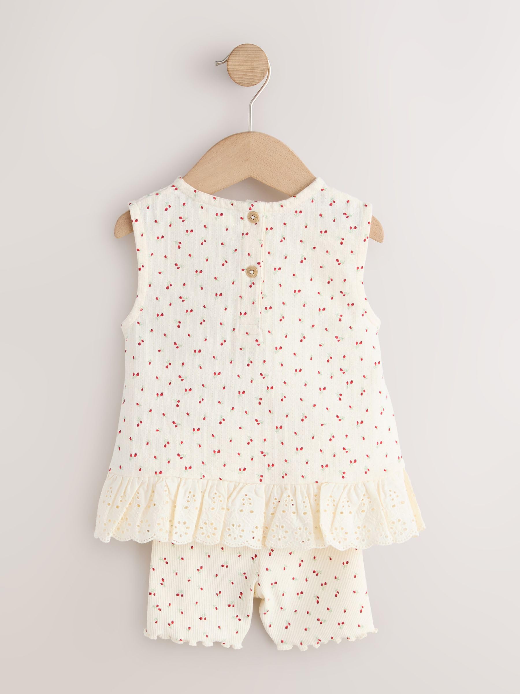 Next completo bambina 2 pezzi canotta red white