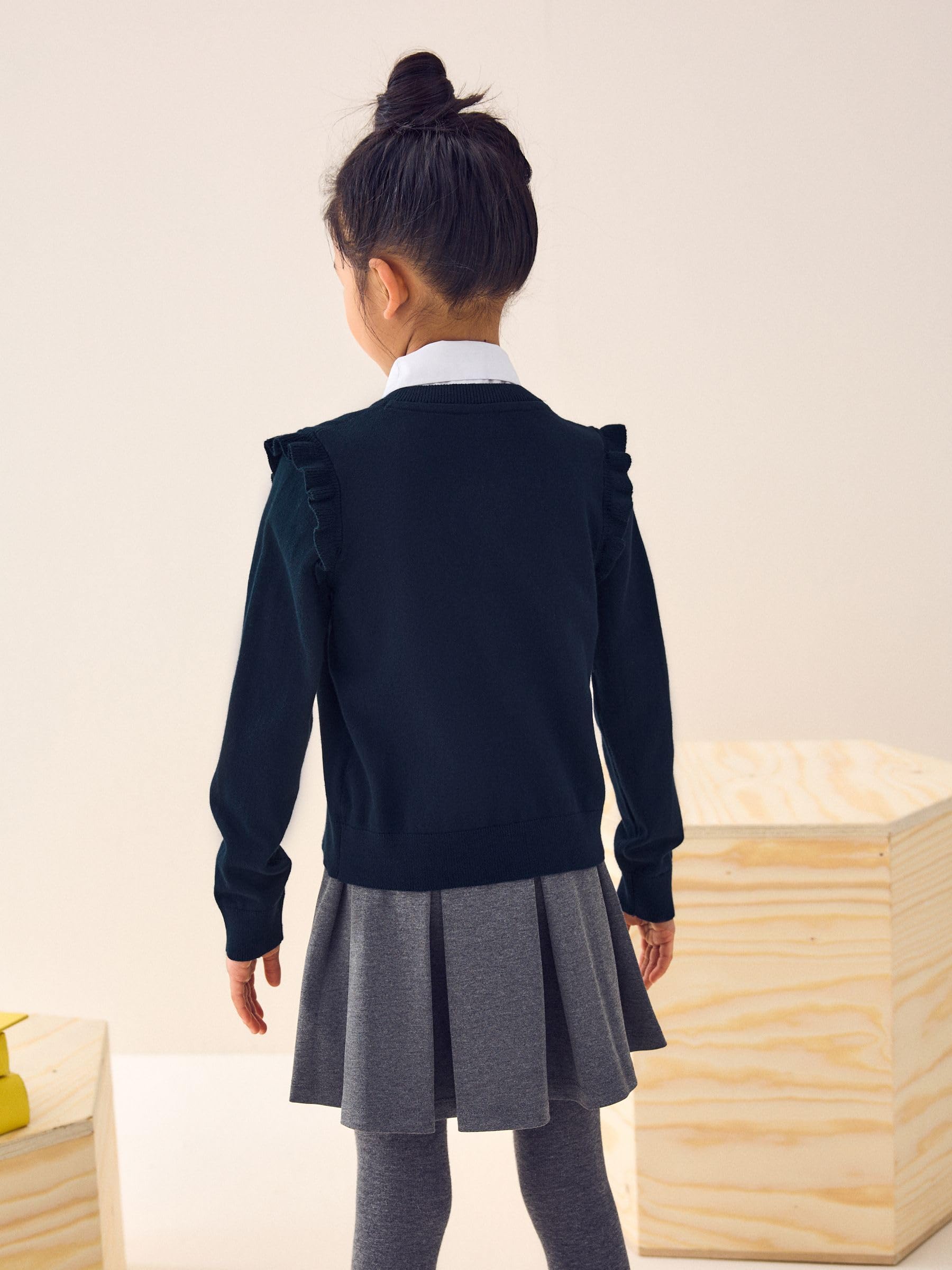 Geo Next cardigan bambina scuola cotone taglia 110 volant