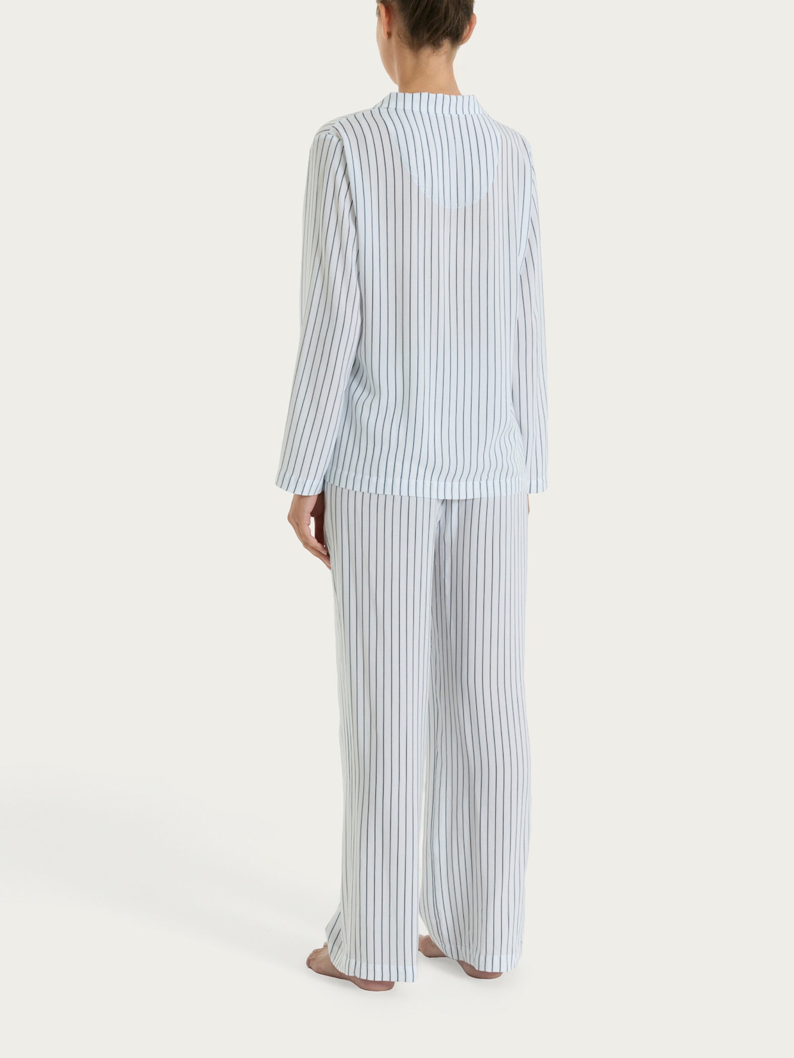 Ragno EcoSeta pigiama lungo donna righe Fant.Bleu