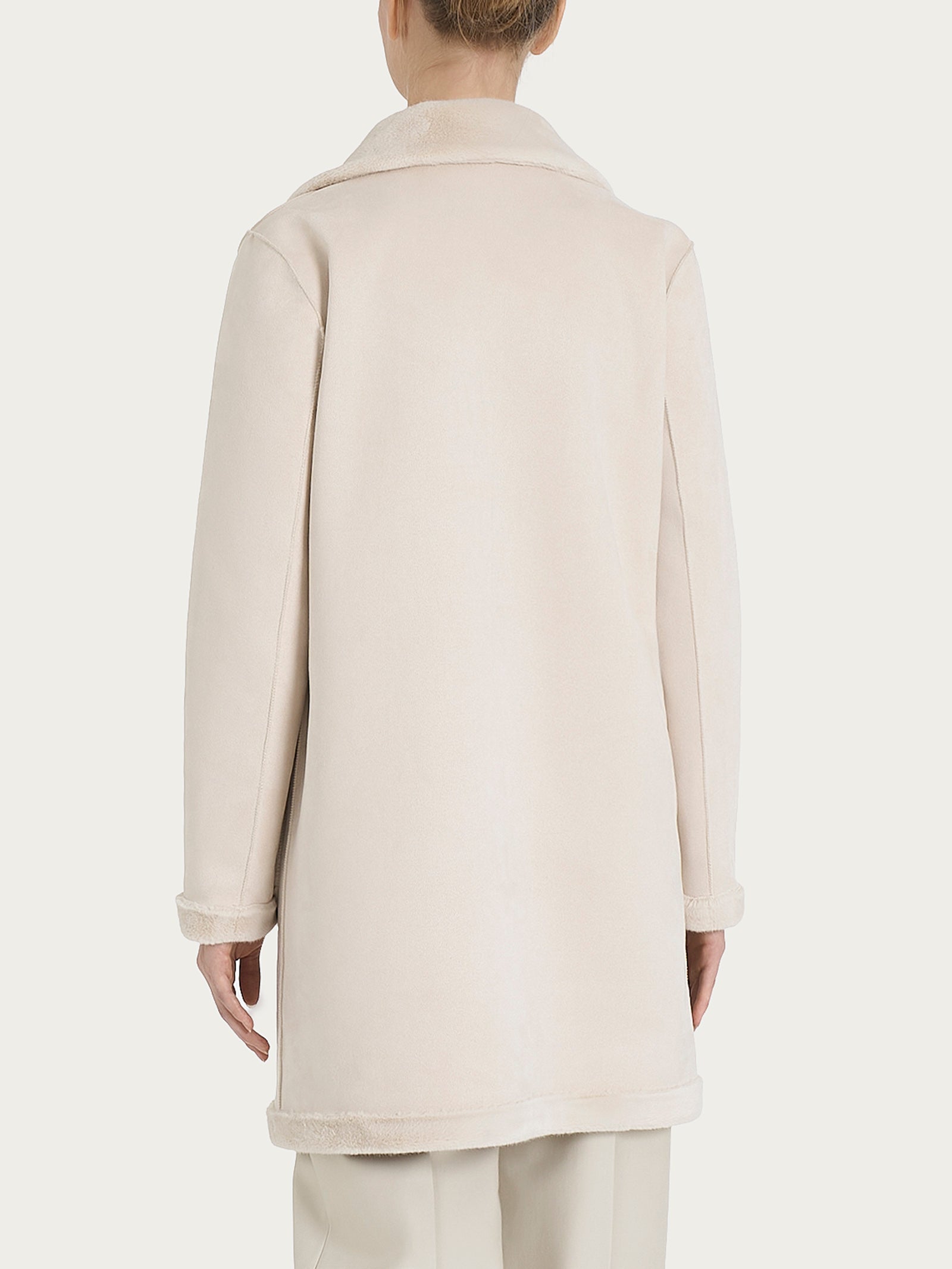 Ragno Comfort cappotto corto donna double-face champignon