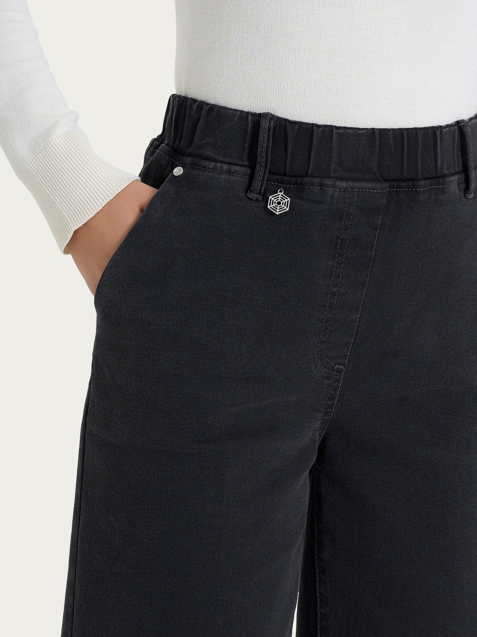 Ragno Super Denim Jeans caviglia tasche Antracite