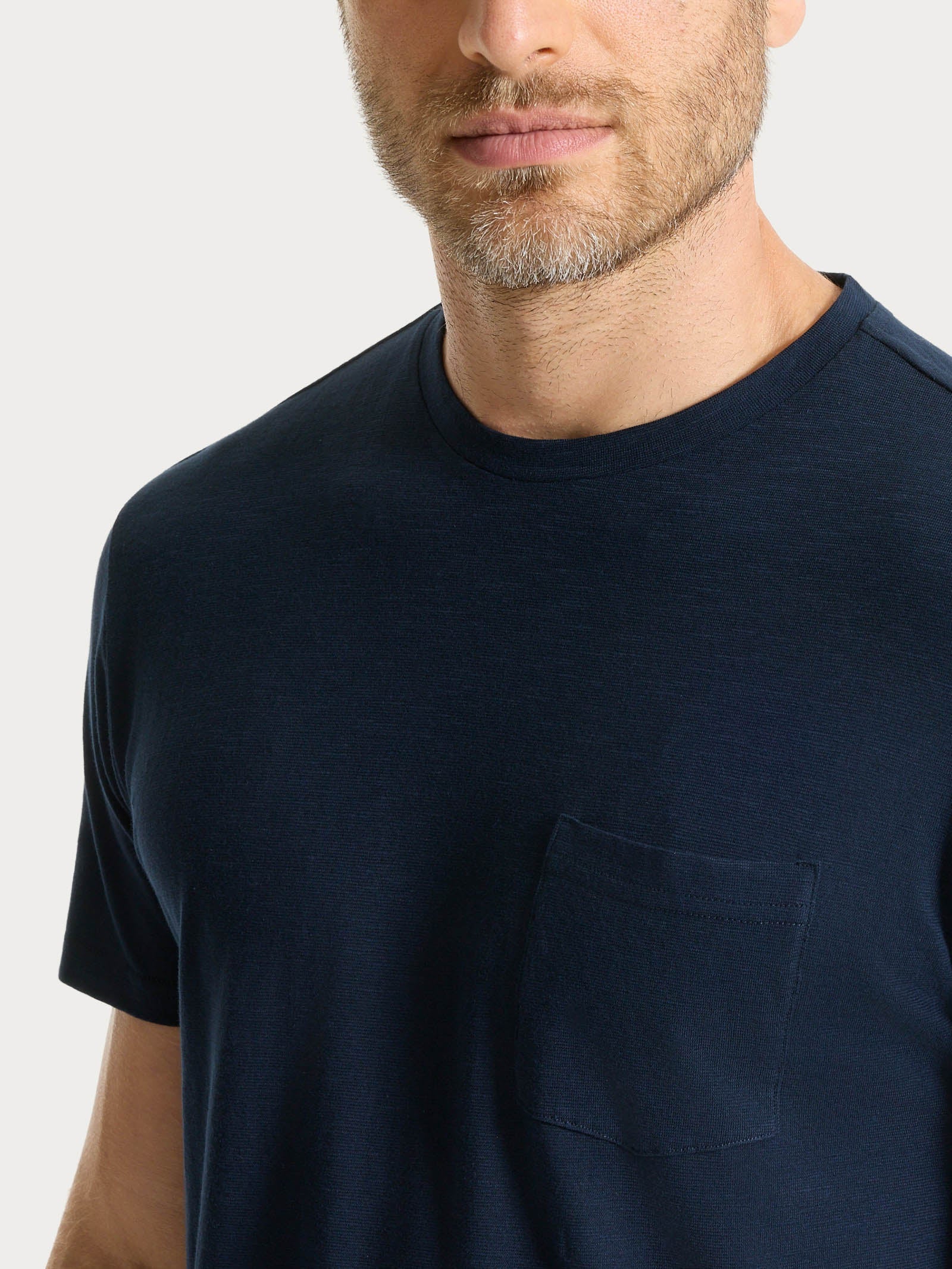 Ragno Jersey Cotone t-shirt girocollo taschino Bleu morbida