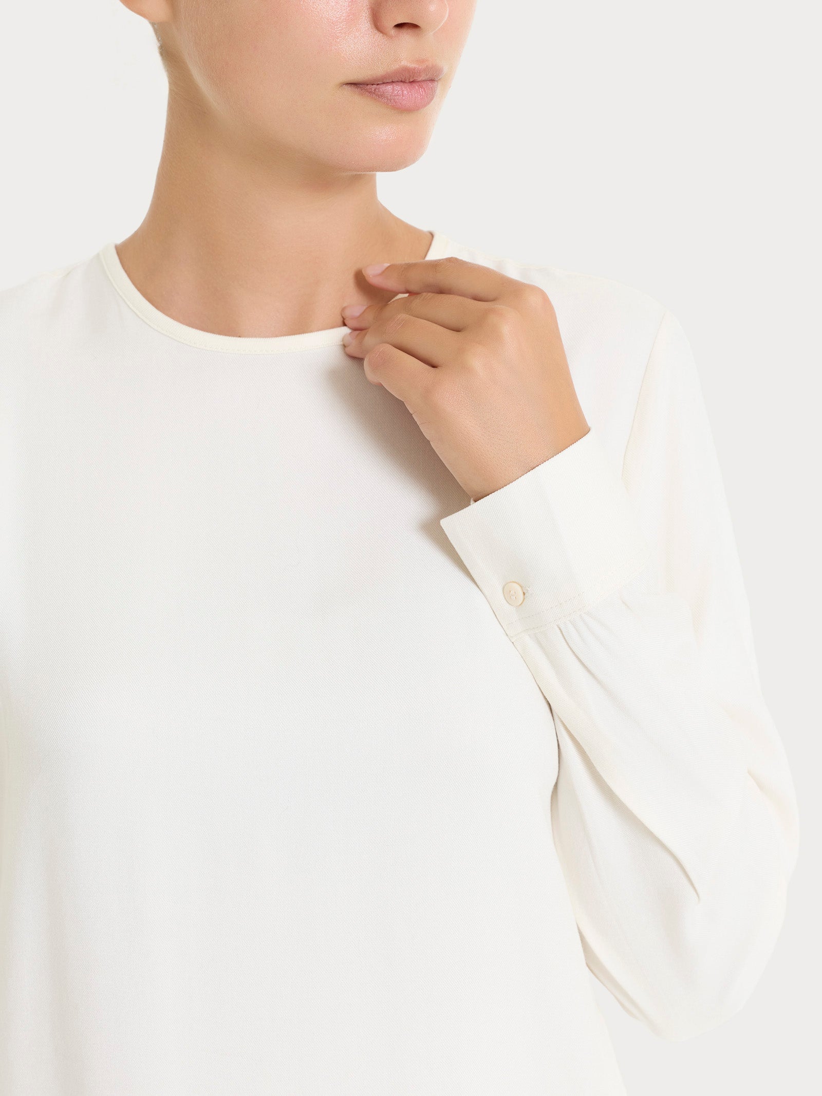 Ragno Winter Ecoseta Blusa Girocollo Avorio Viscosa