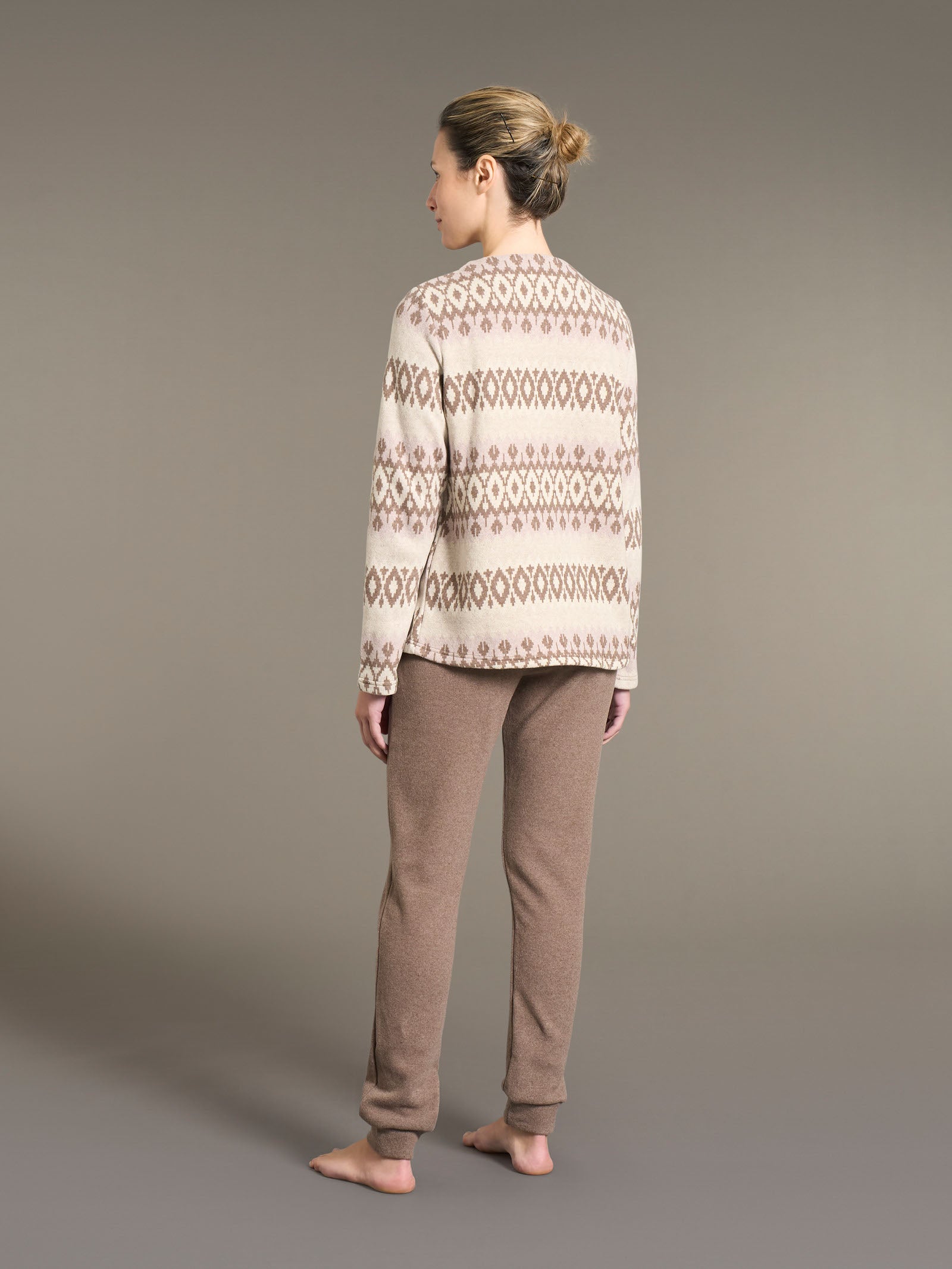 Ragno Pigiama Lungo Serafino Pile Cotone Fant.Cammello invernale