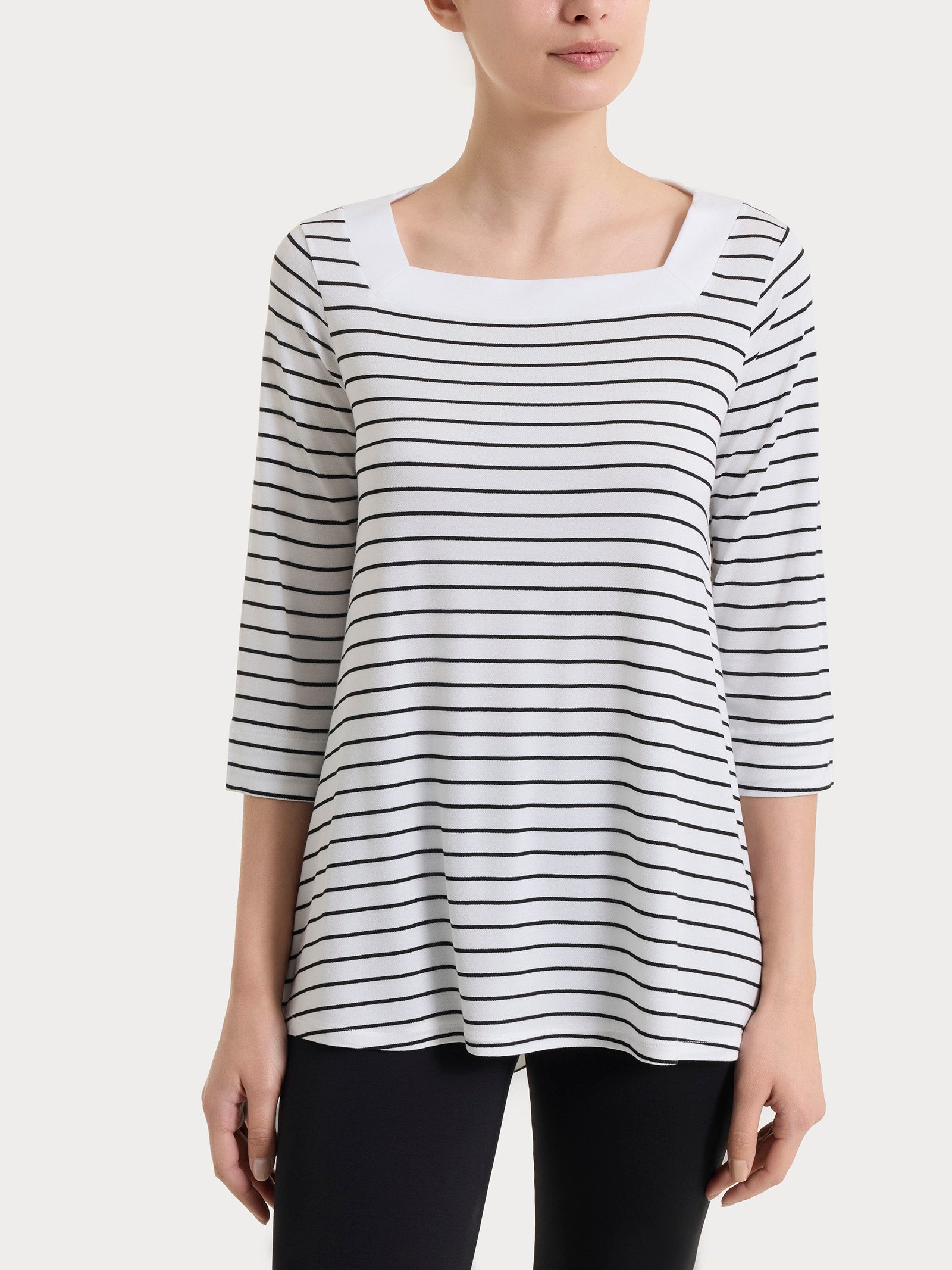 Ragno Summer Light Maglietta righe collo quadro