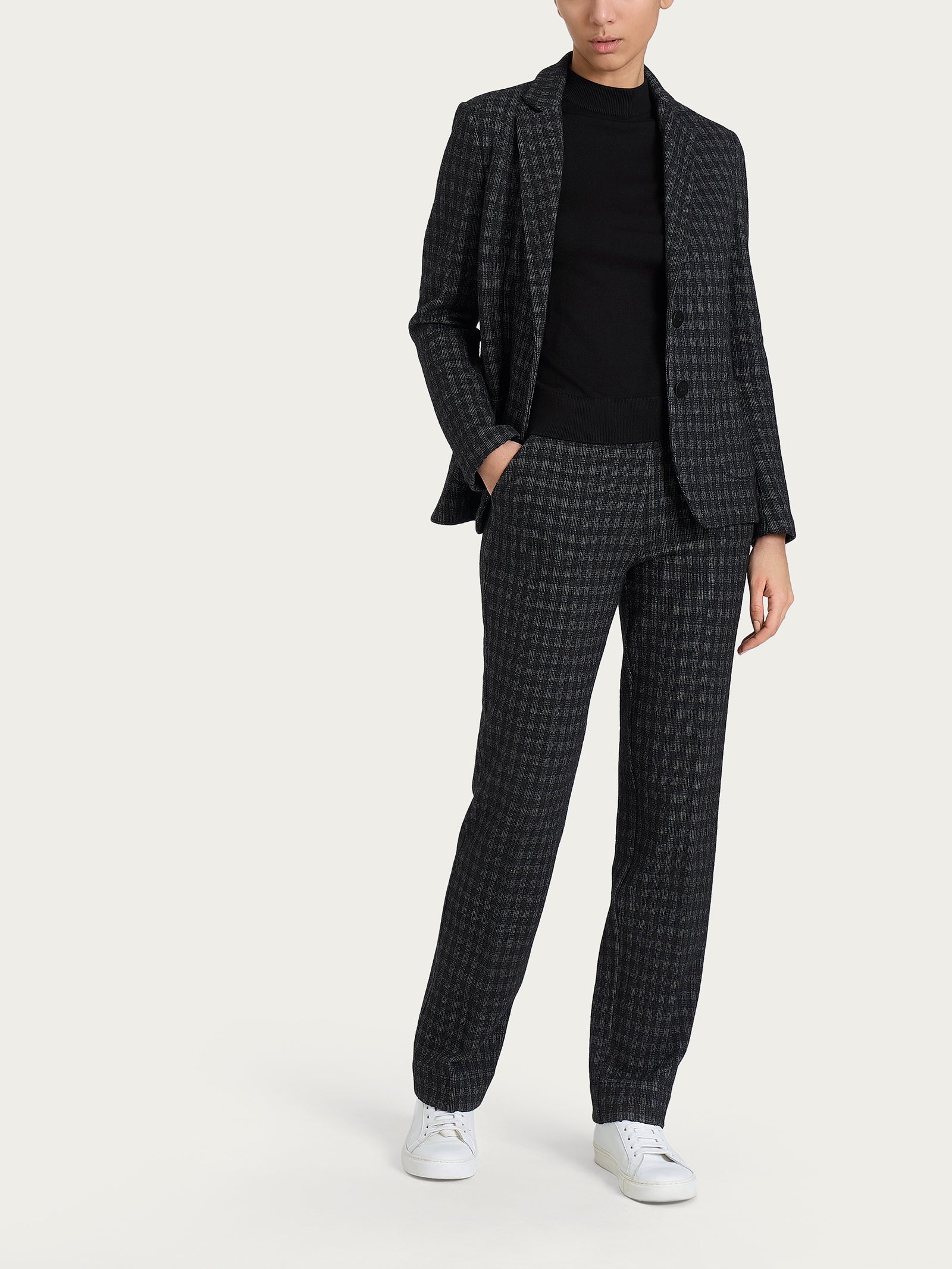 Ragno Eco Jacquard blazer 2 bottoni Fant.Nero lana