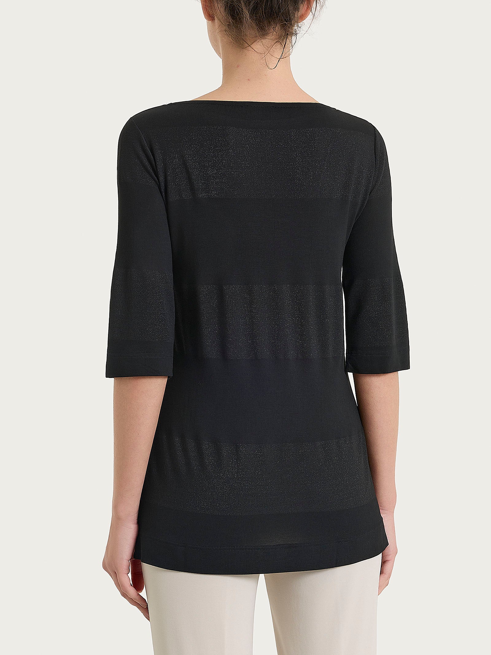 Ragno Summer Light maglietta barchetta lurex Fant.Nero