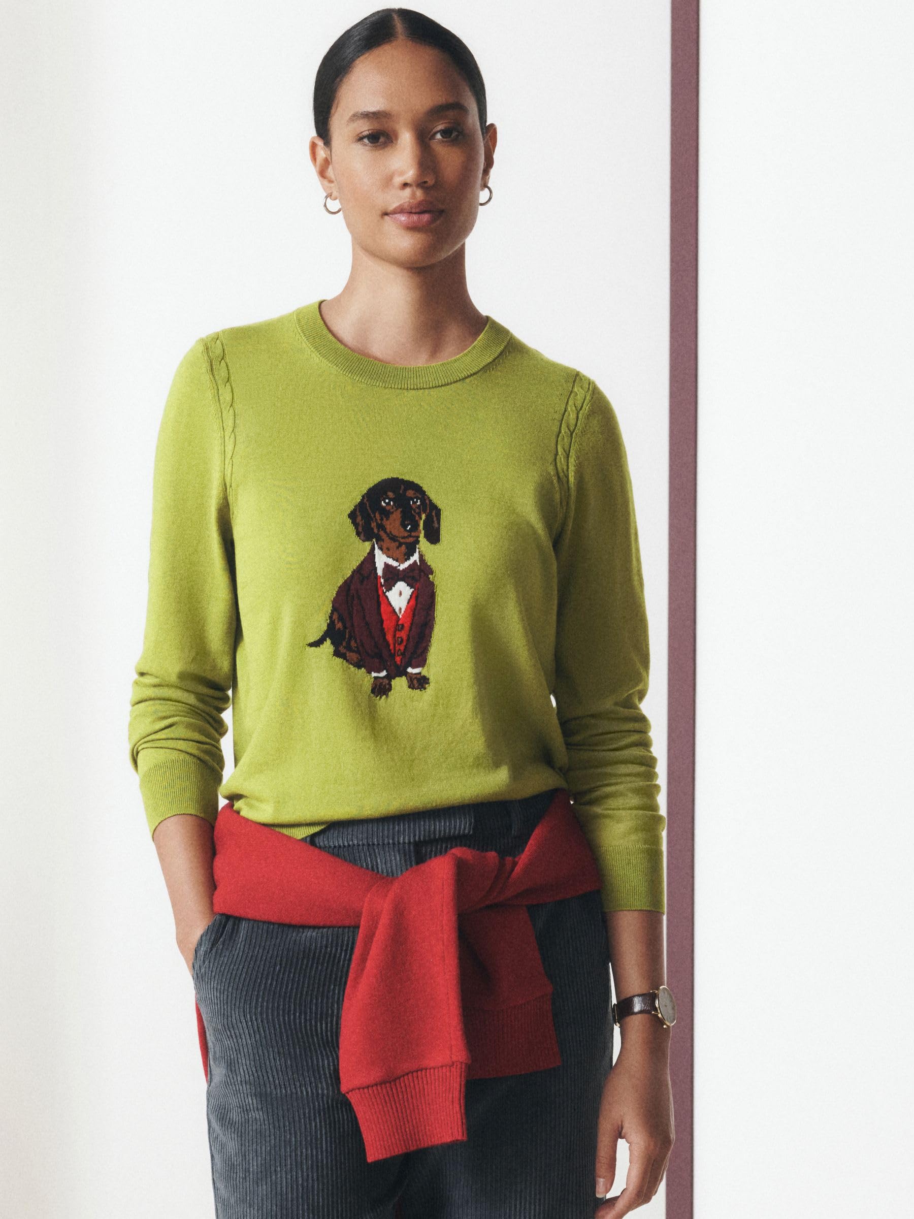 Next maglione donna girocollo misto cotone XS verde
