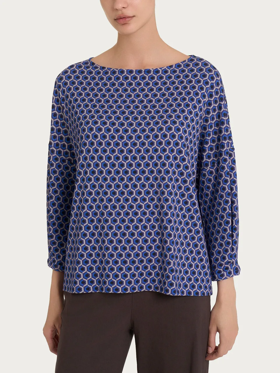 Ragno Pret-a-Porter Maglietta Barchetta Crêpe Ultimate Gray