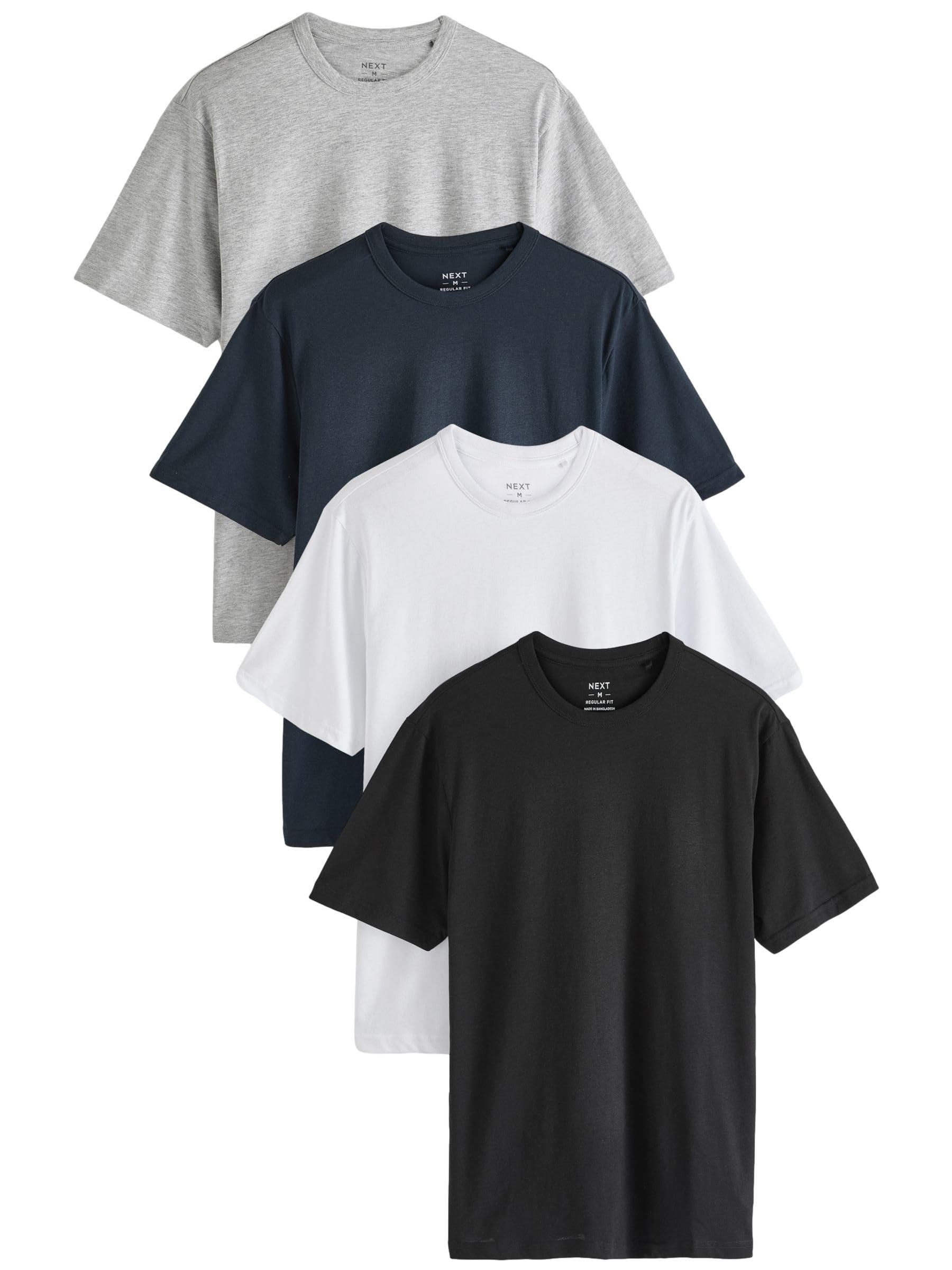 Next T-Shirt Girocollo Uomo Basic Confezione 4 Cotone